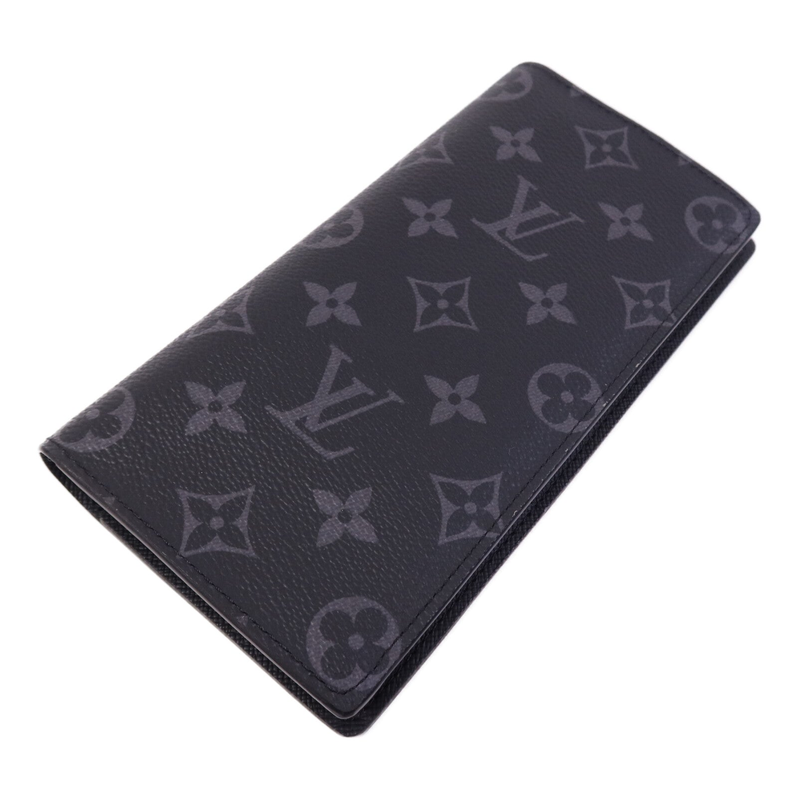 LOUIS VUITTON Monogram Eclipse Brazza Wallet銀扣長錢包
