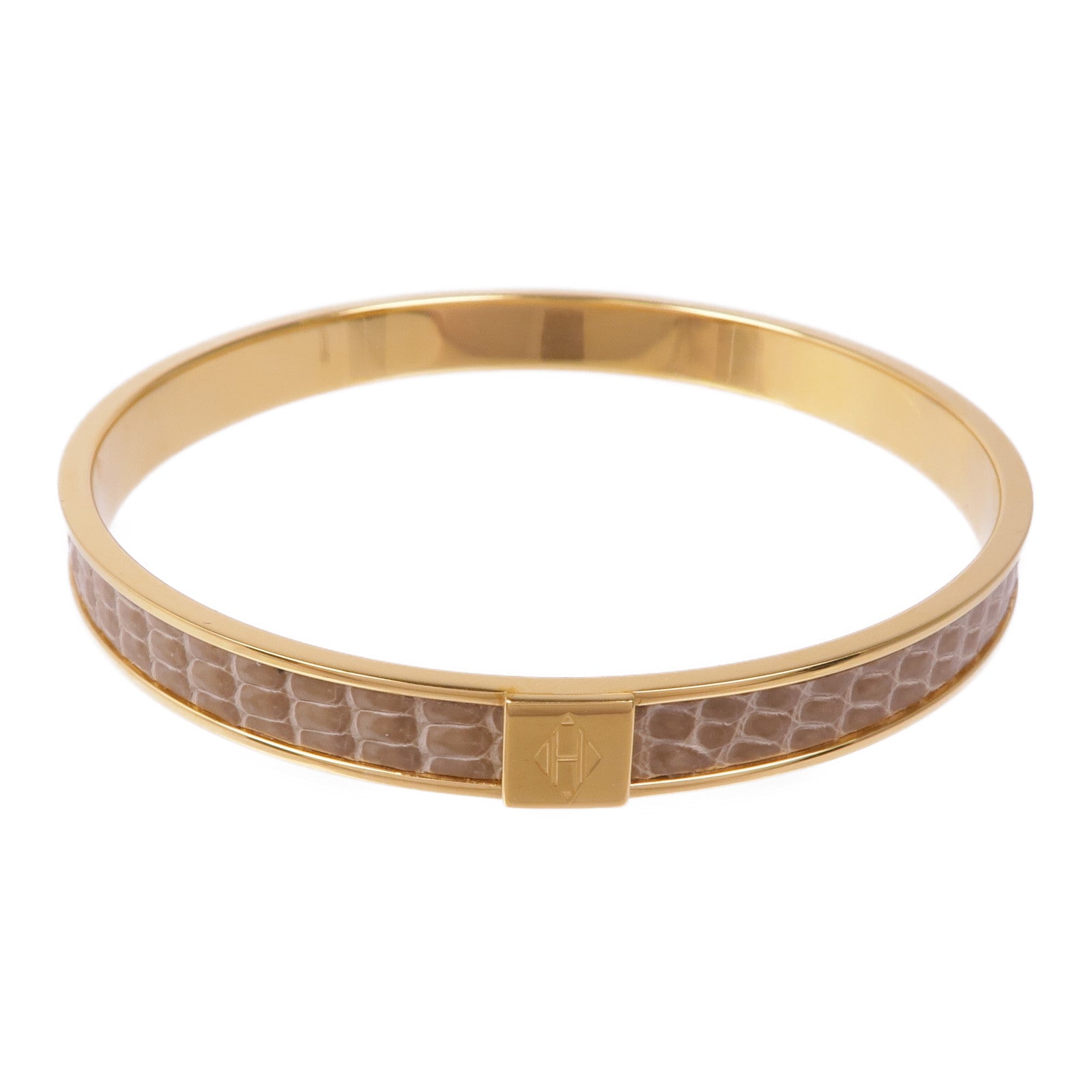 HERMES 金屬/蜥蝪皮革Bracelet/Bangle手鐲