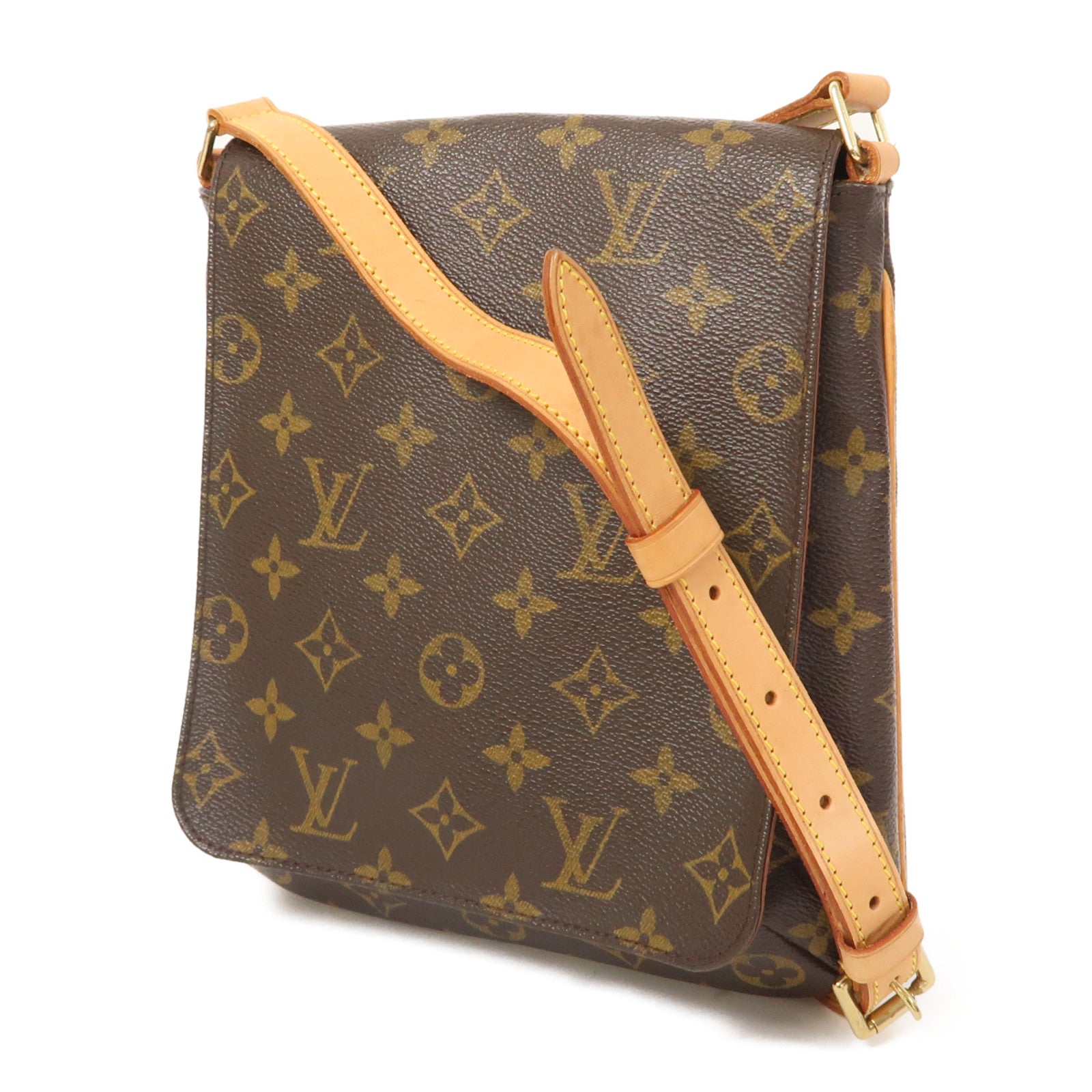 LOUIS VUITTON Monogram Musette Salsa金扣肩背袋啡色