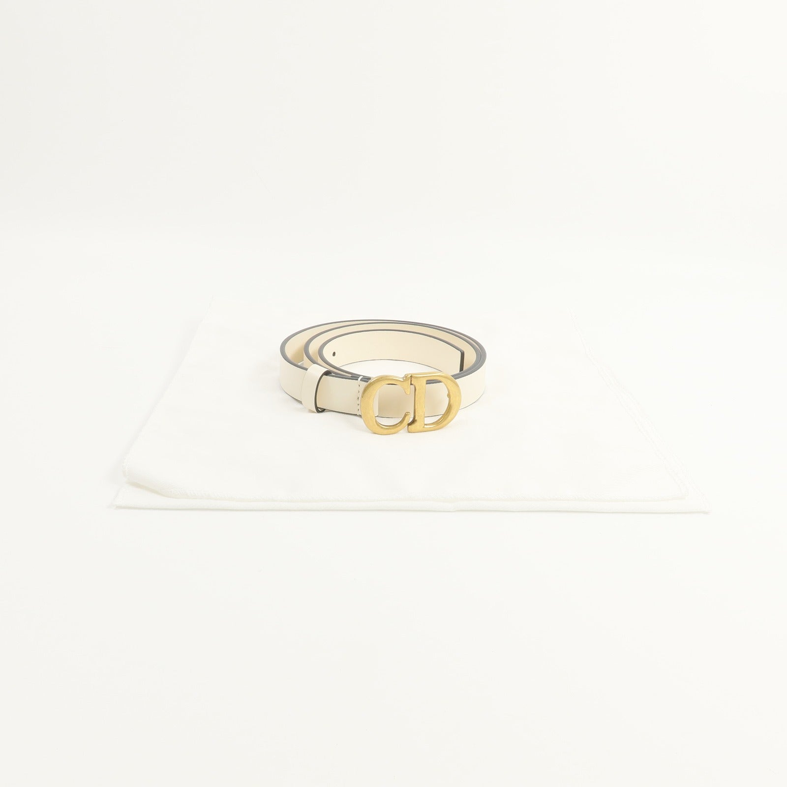 Dior 牛皮皮革/金屬Saddle Belt 75cm皮帶