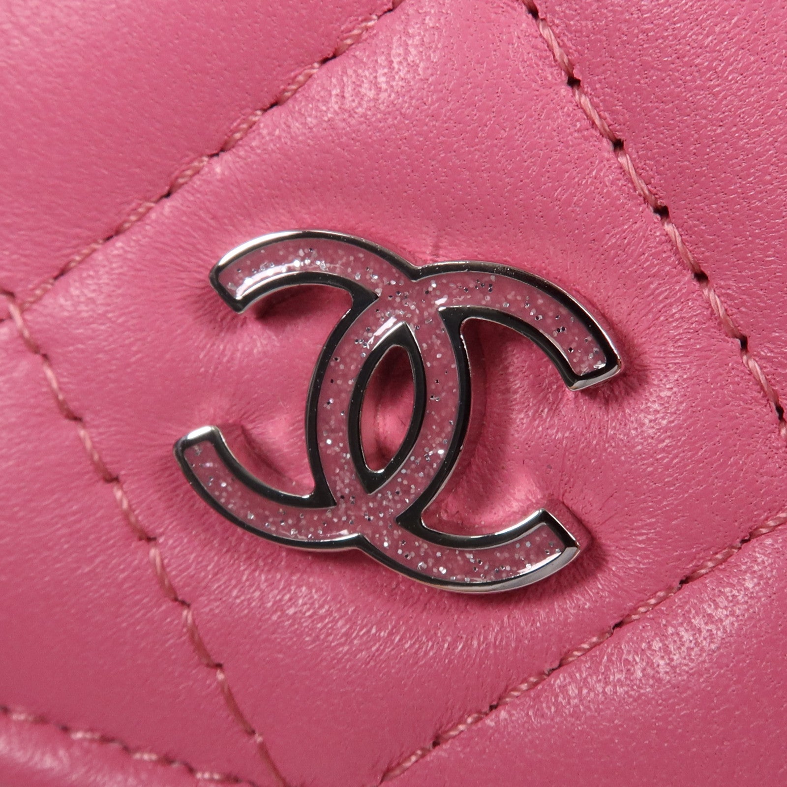 CHANEL 羊皮皮革WOC Wallet On Chain銀扣鏈帶肩背袋