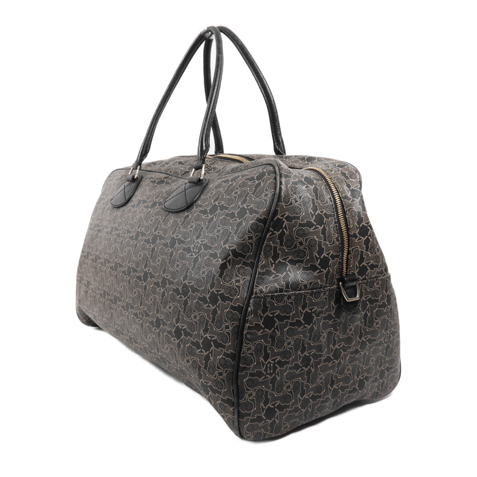 CELINE 塗層帆布Tote Bag銀扣手挽袋