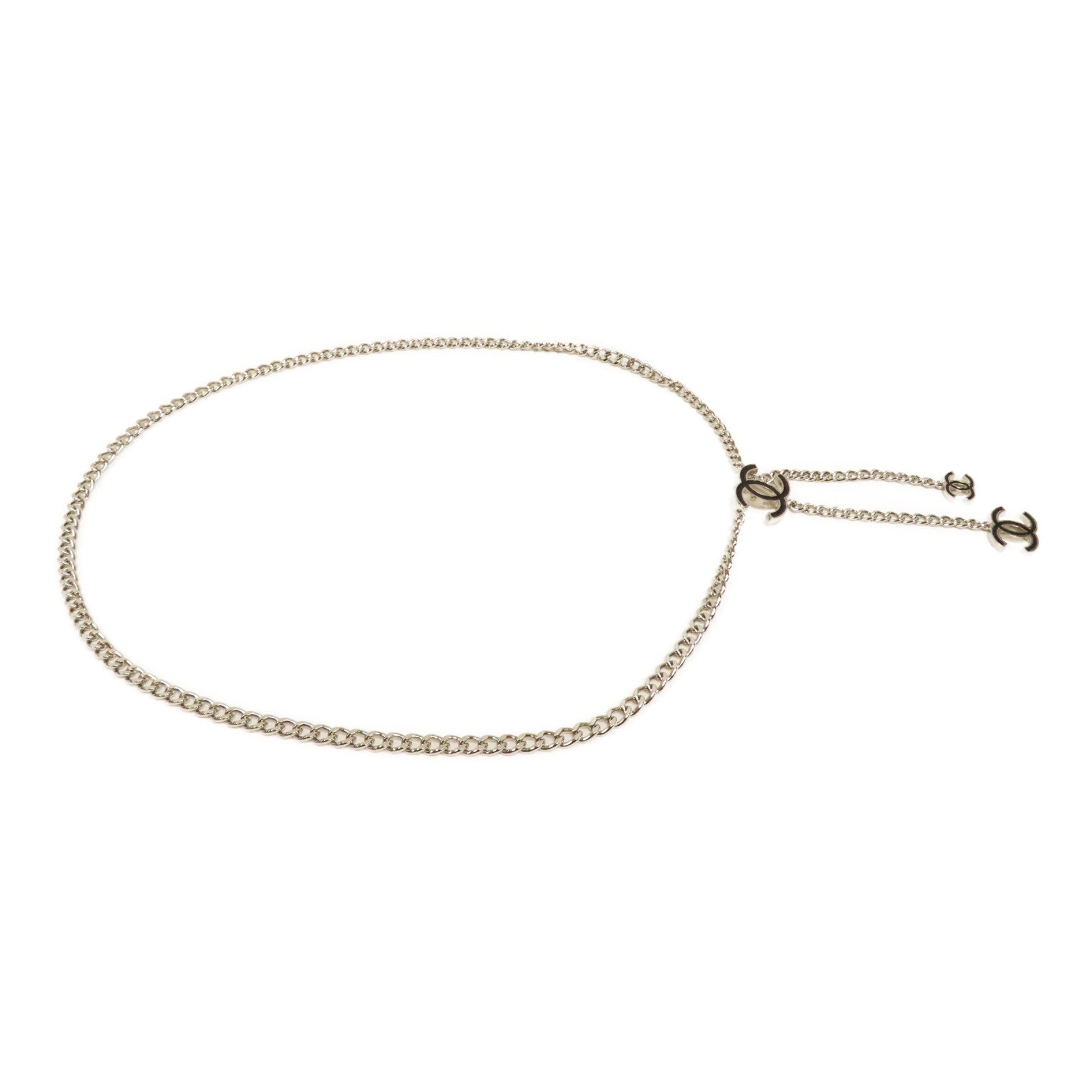 CHANEL 金屬Chain Belt腰帶銀色/黑色
