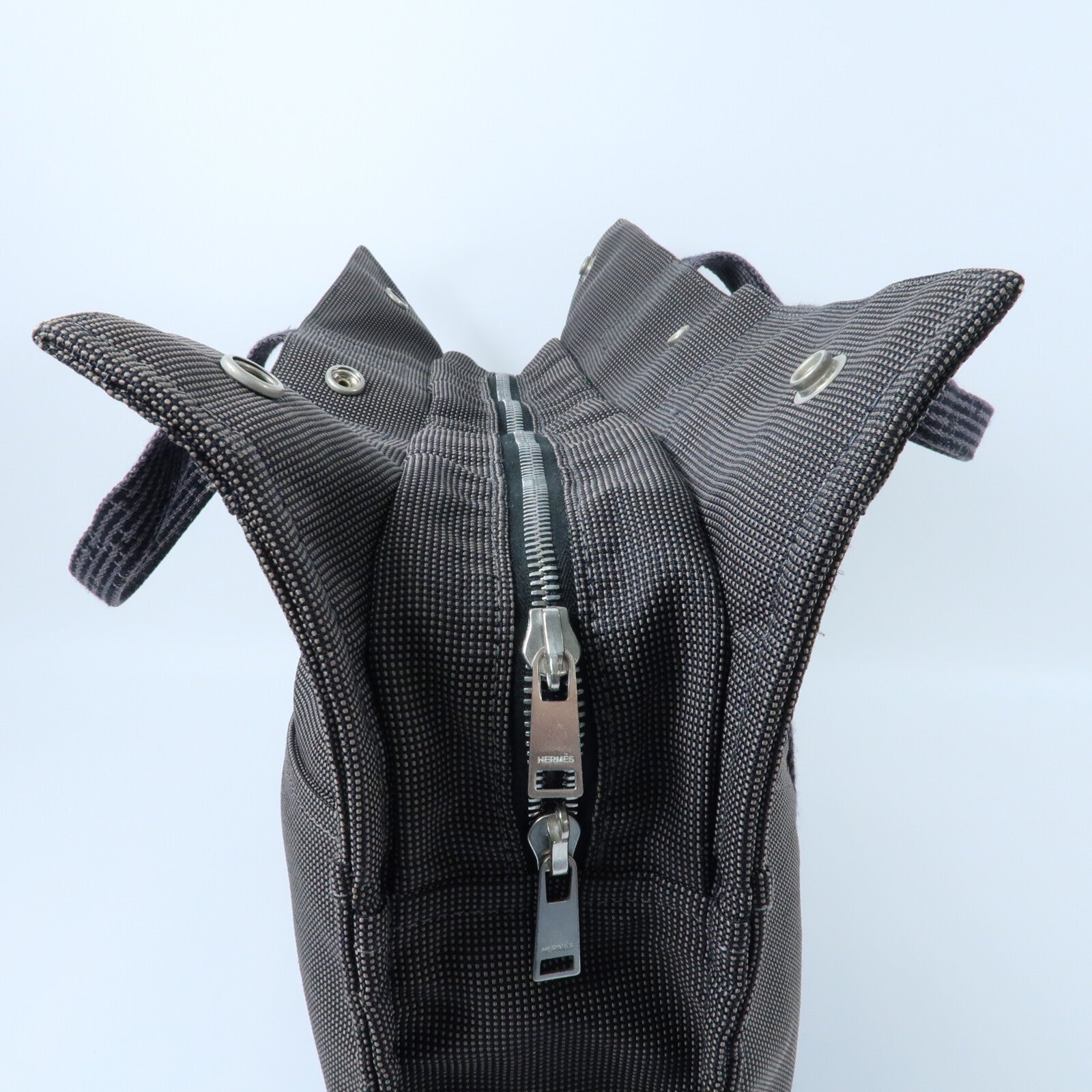 HERMES 帆布Fourre Tout Tote MM銀扣手挽袋