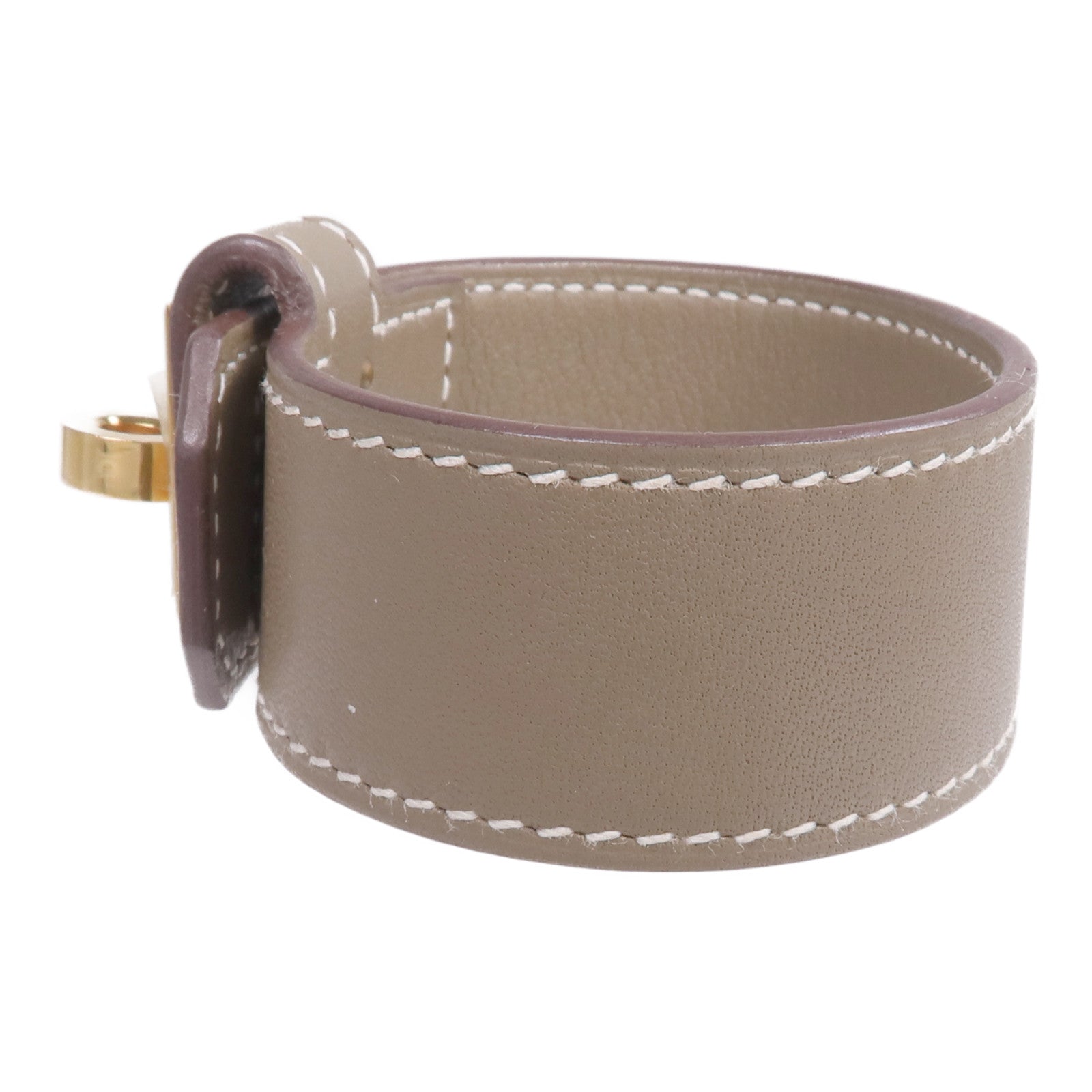 HERMES Swift皮革Kelly Twist金扣手帶Etoupe