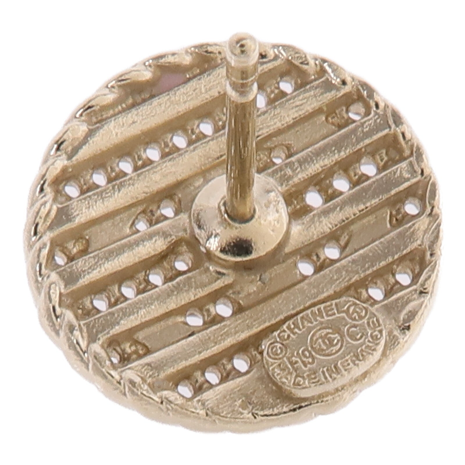 CHANEL 金屬CC Button Earrings耳環
