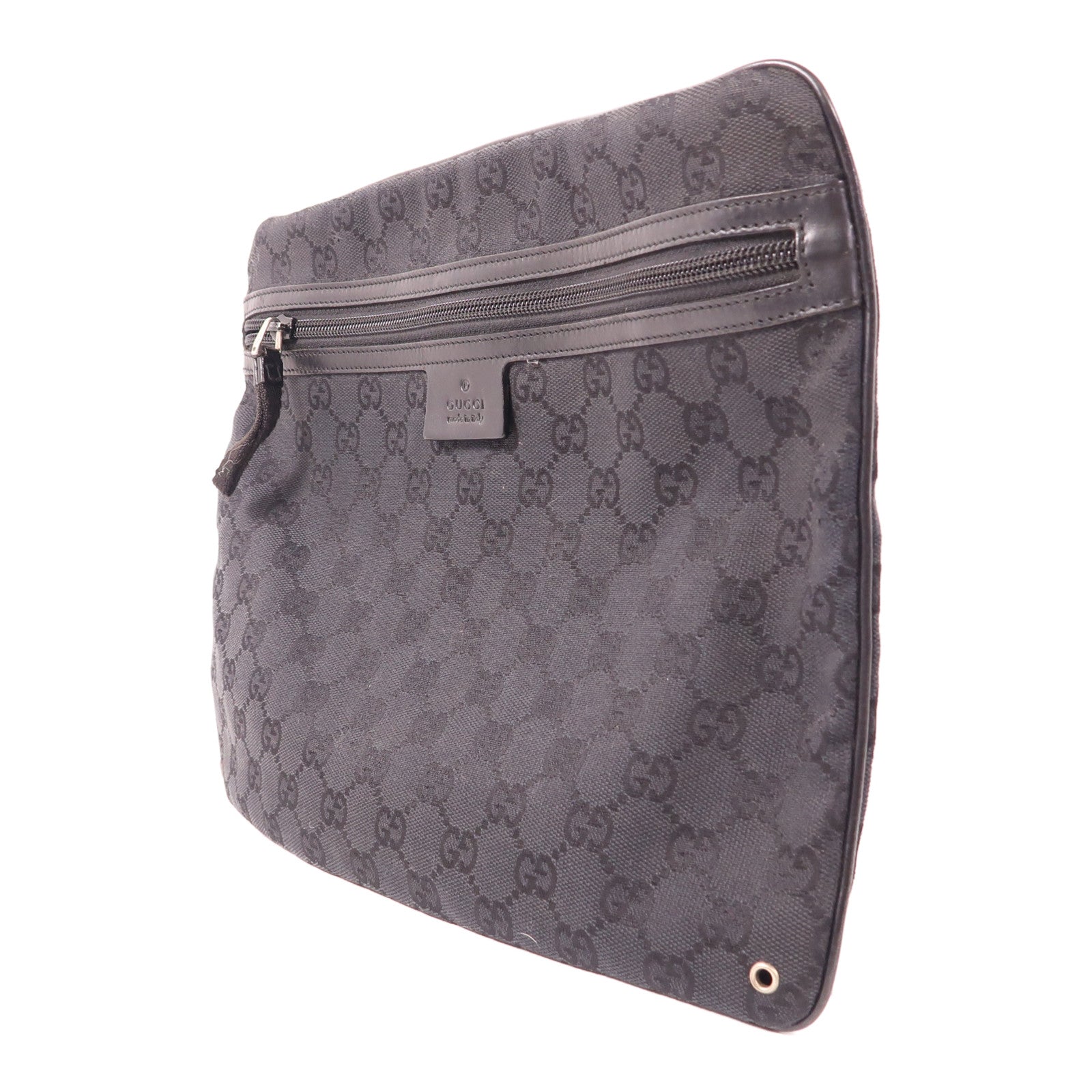 GUCCI 帆布Shoulder Bag銀扣肩背袋