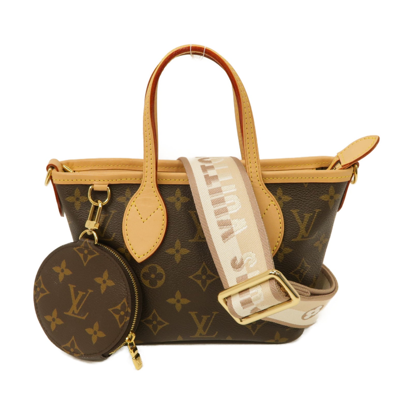 LOUIS VUITTON Monogram Neverfull BB 2 Way Shoulder Bag金扣手挽肩背兩用袋啡色