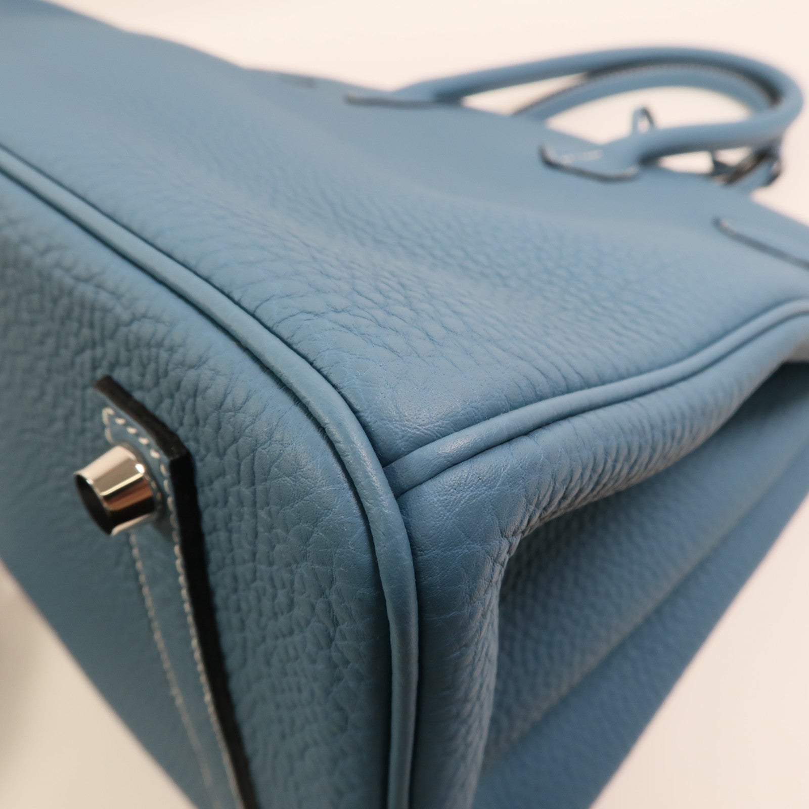 HERMES Togo皮革Birkin 35銀扣手挽袋Bleu Jean