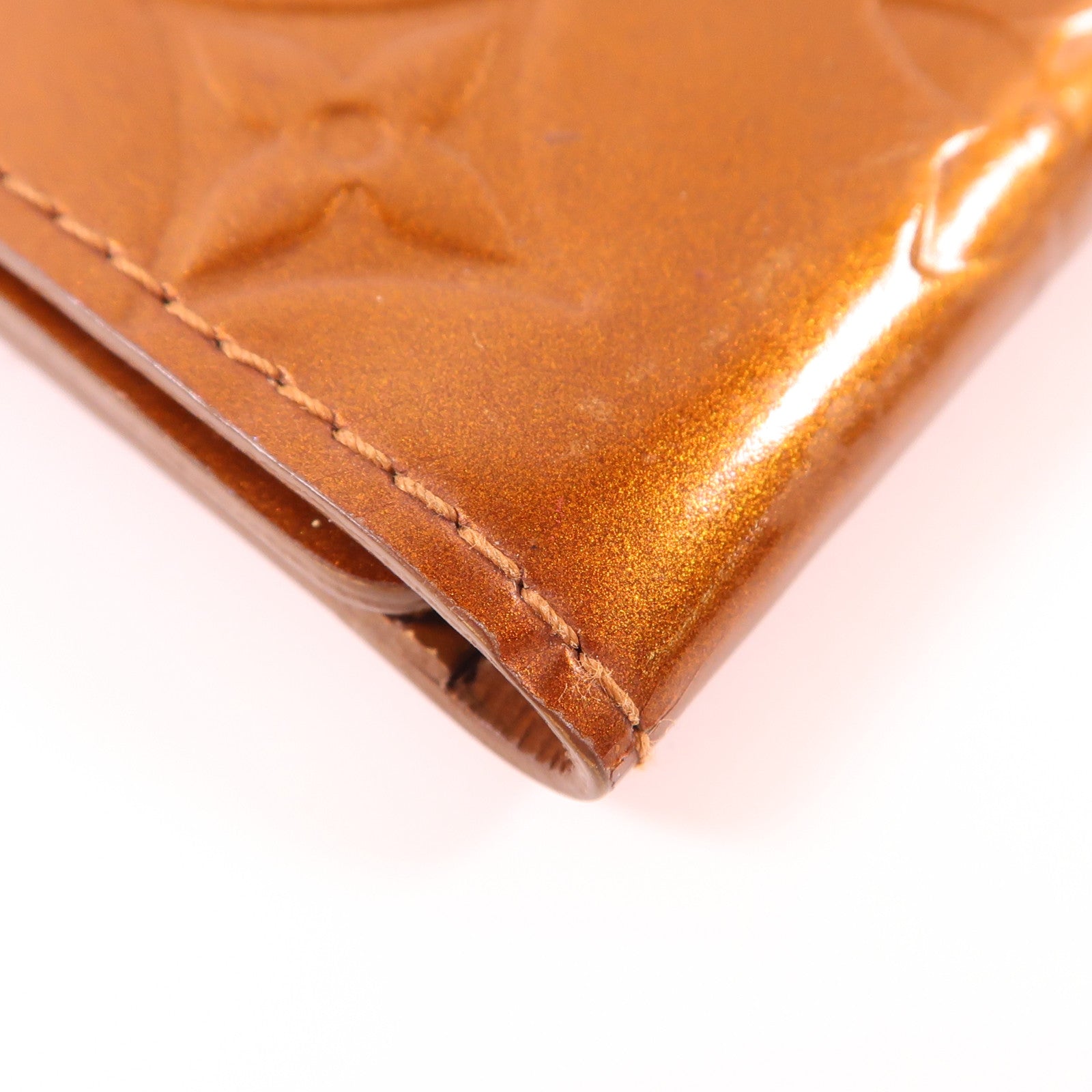 LOUIS VUITTON LV Key Holder M91358 Patent Leather Brown