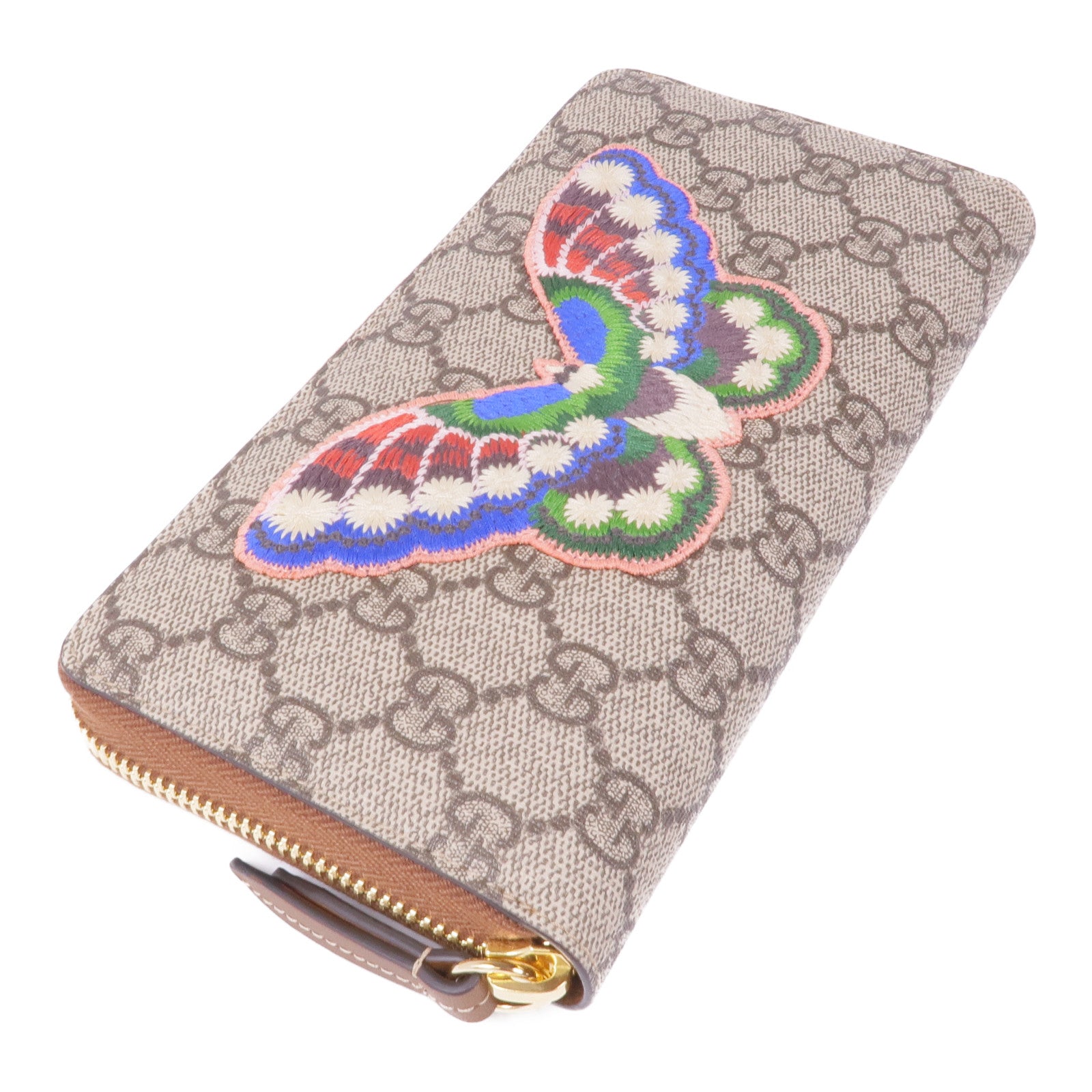 GUCCI 塗層帆布Long Wallet金扣長錢包