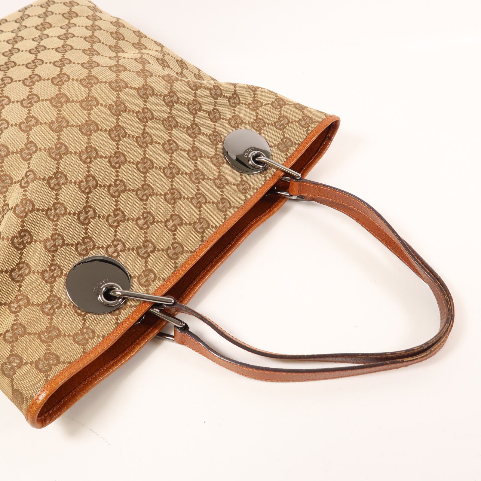 GUCCI 帆布Shoulder Bag銀扣肩背袋