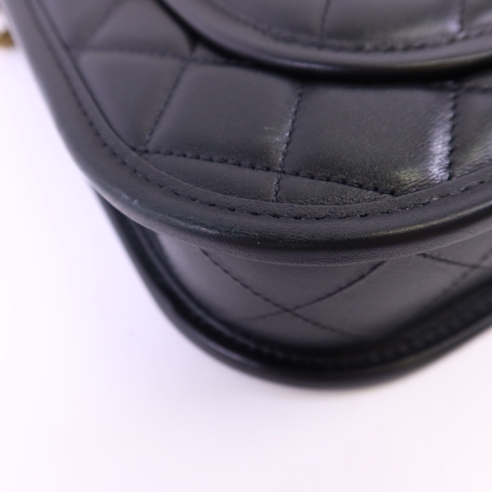 CHANEL 牛皮皮革24S Hobo金扣鏈帶手挽肩背兩用袋