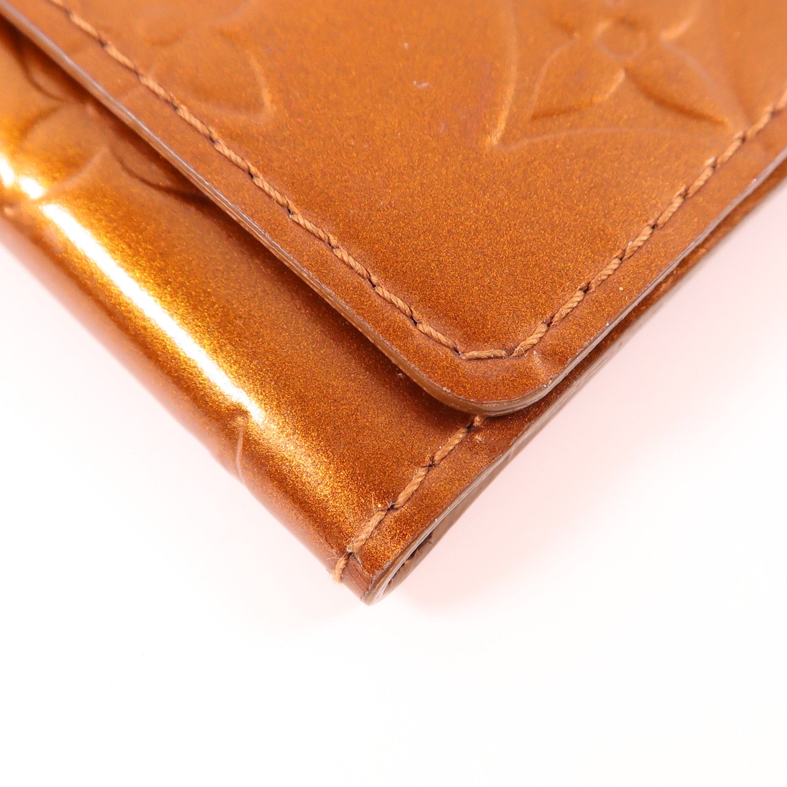 LOUIS VUITTON LV Key Holder M91358 Patent Leather Brown