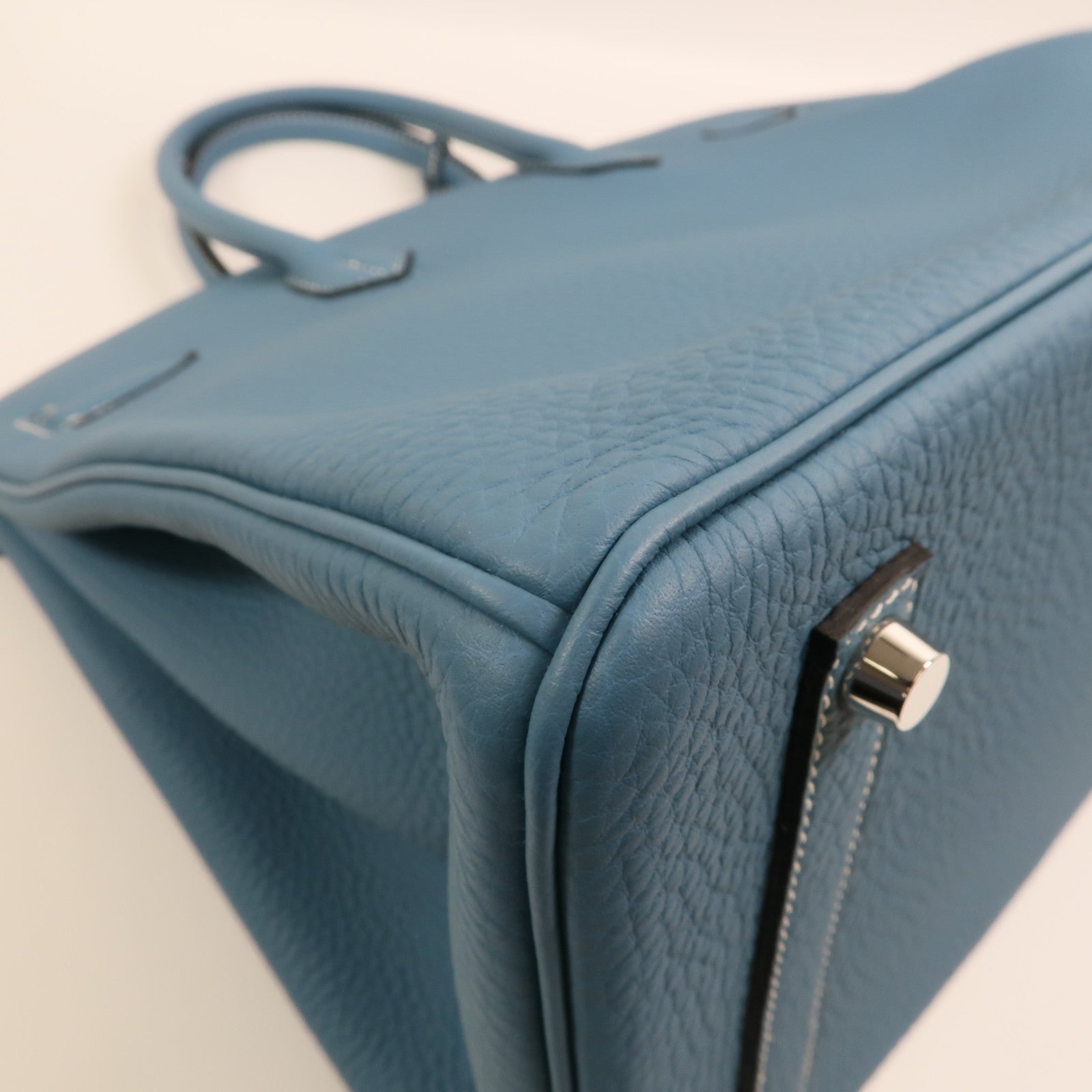HERMES Togo皮革Birkin 35銀扣手挽袋Bleu Jean