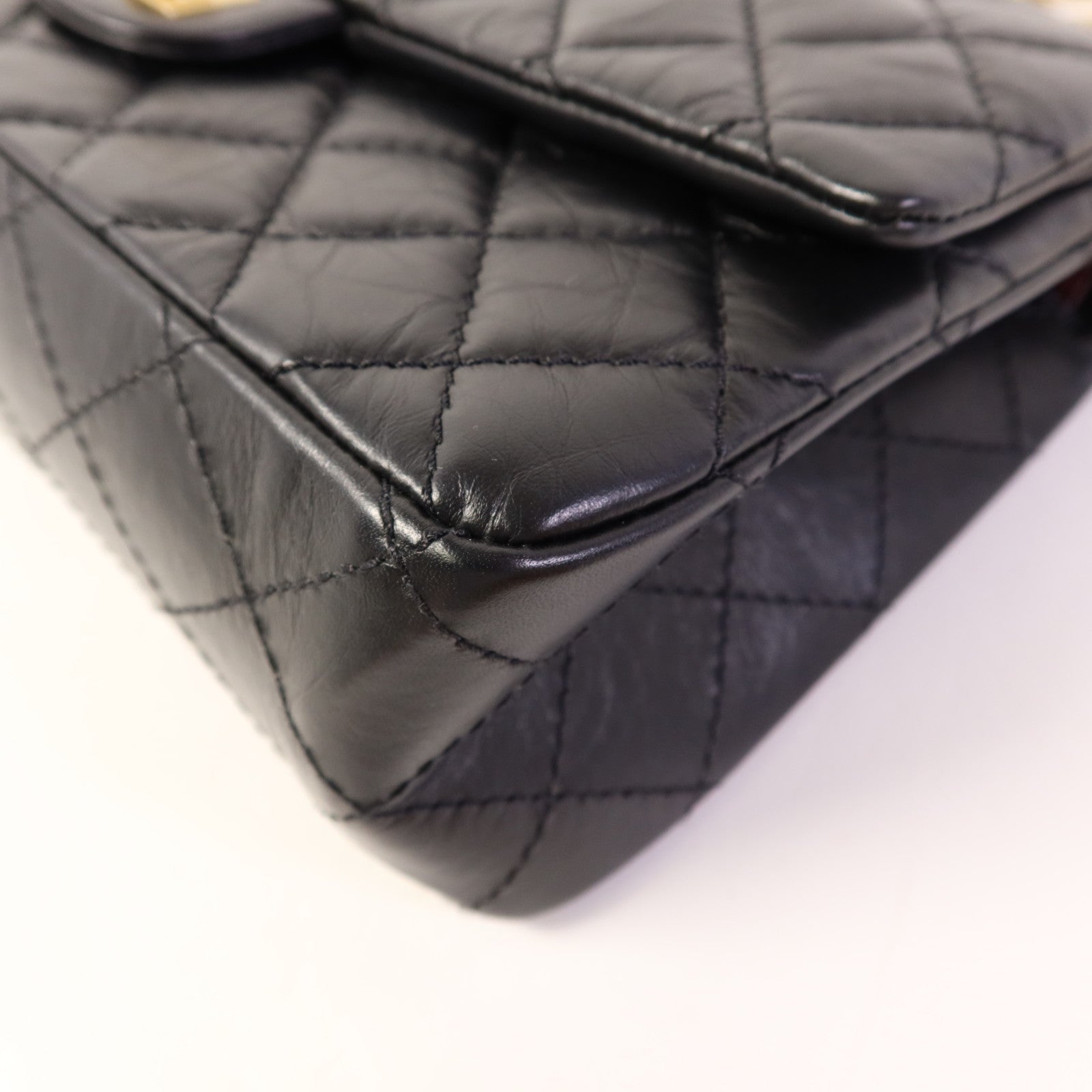 CHANEL 牛皮皮革2.55 Large金扣鏈帶肩背袋
