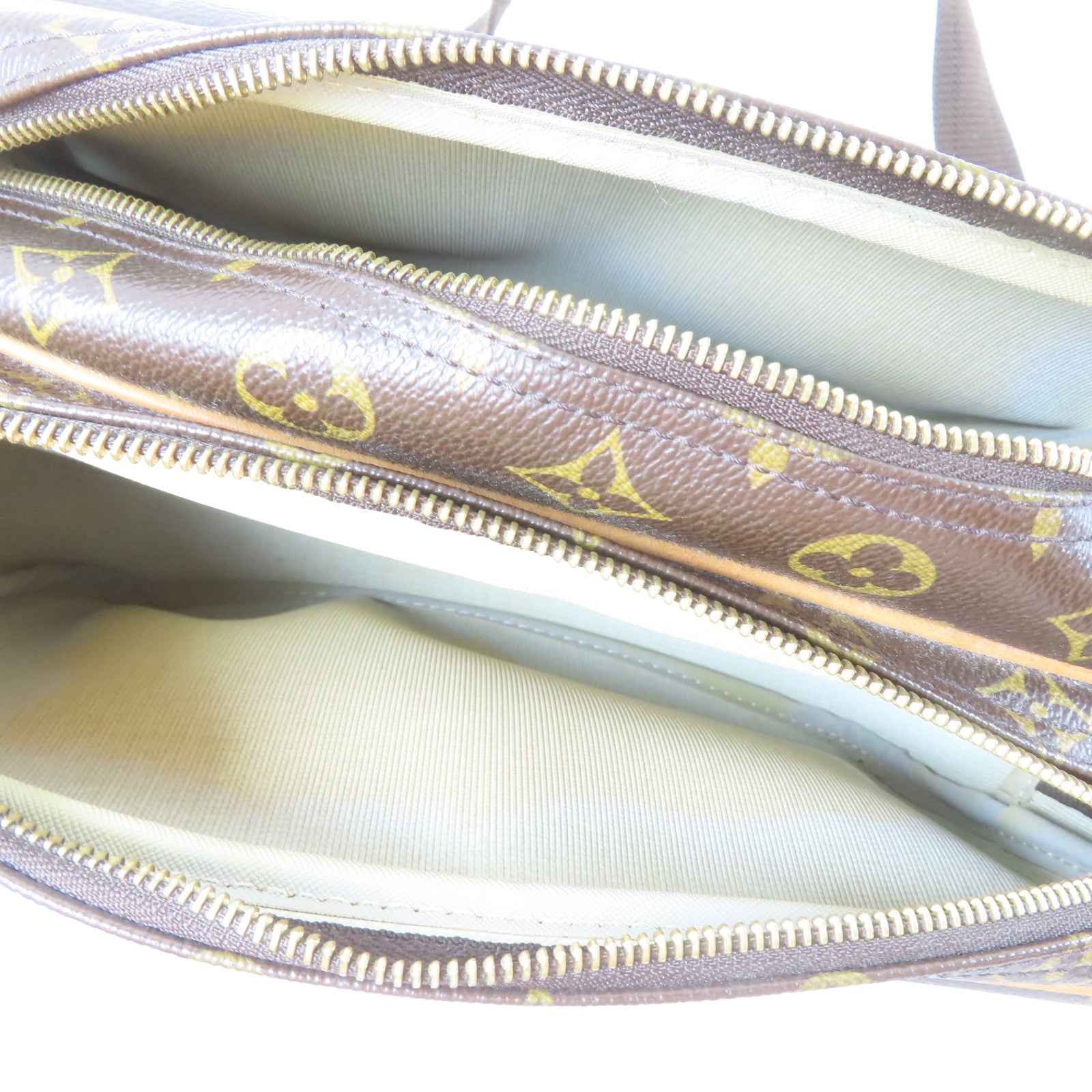 LOUIS VUITTON Monogram Reporter PM金扣肩背袋啡色