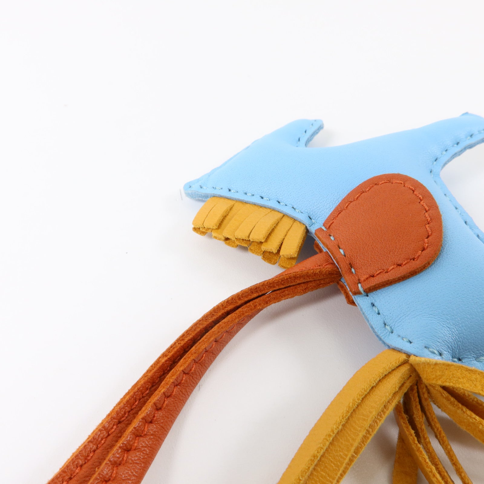 HERMES Milo皮革Rodeo PM掛飾Celeste/Cornaline/Jaune De Naples