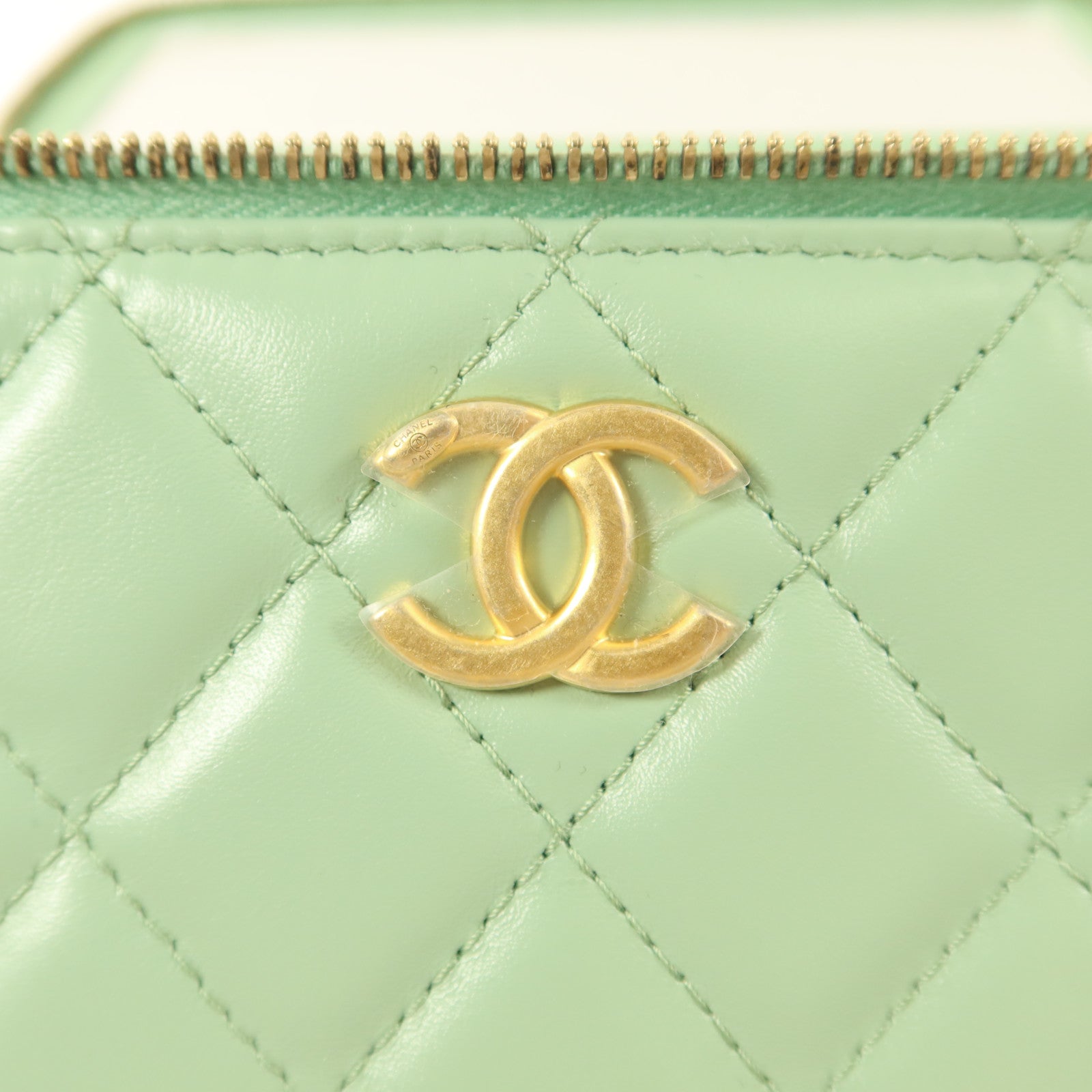 CHANEL 羊皮皮革Vanity Case金扣手挽肩背兩用袋