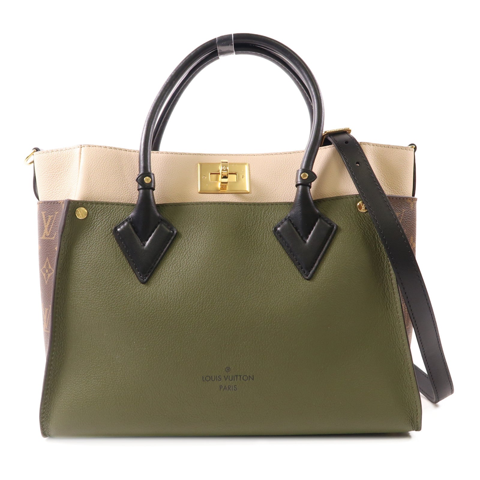 LOUIS VUITTON 牛皮皮革On My Side MM金扣手挽肩背兩用袋