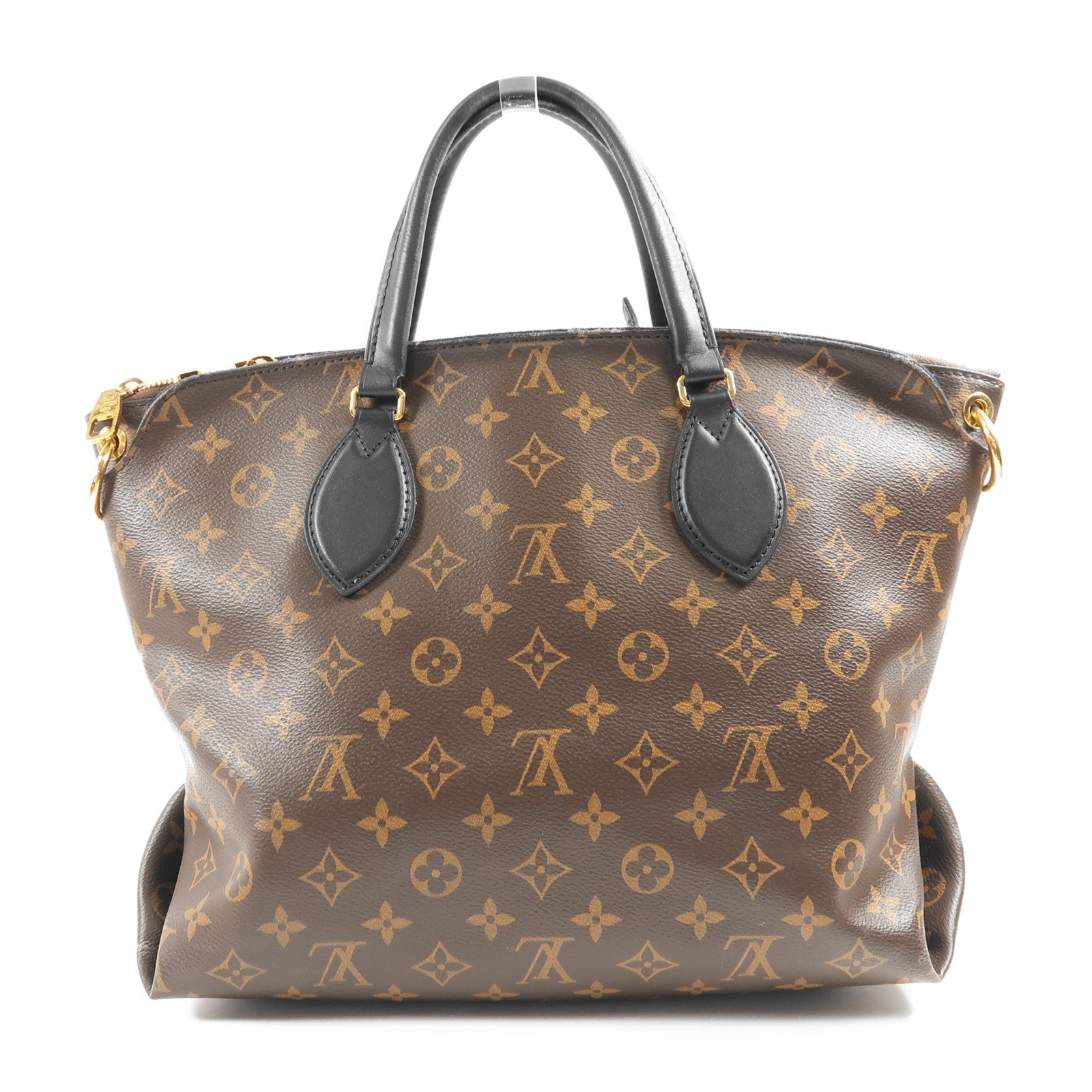LOUIS VUITTON LV GHW Flower Zip Tote 2 Way Bag M44351 Monogram Brown/Black