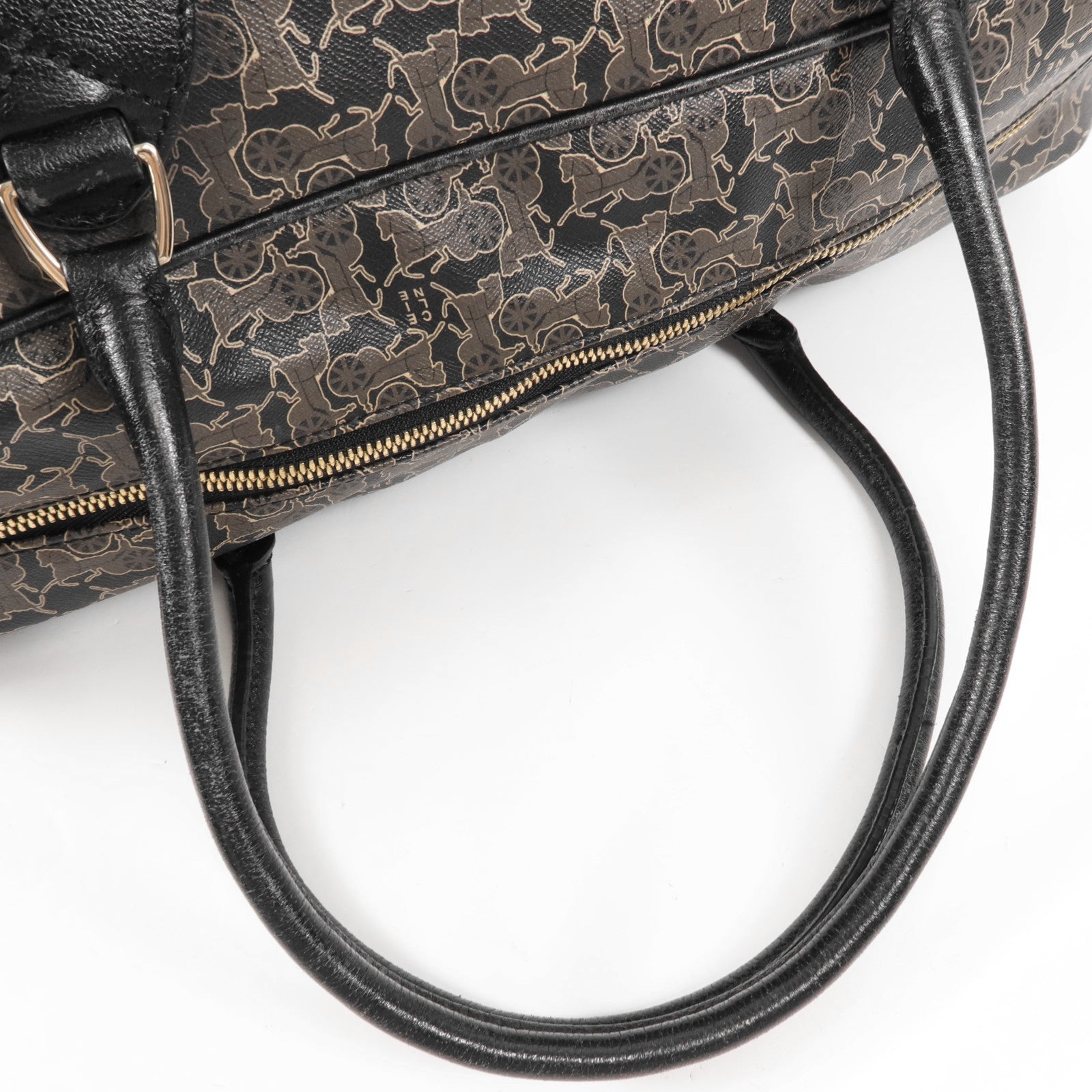 CELINE 塗層帆布Tote Bag銀扣手挽袋