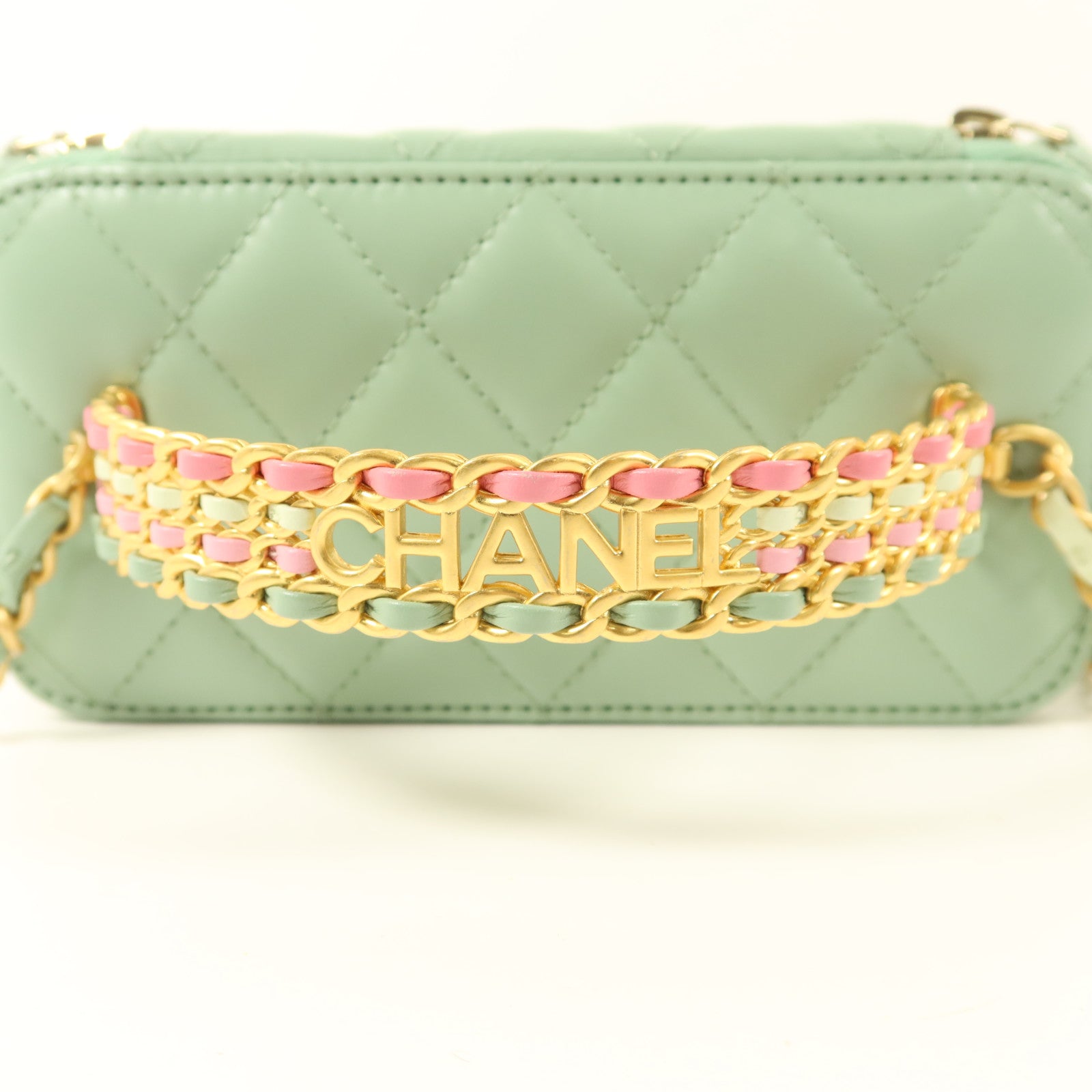 CHANEL 羊皮皮革Vanity Case金扣手挽肩背兩用袋