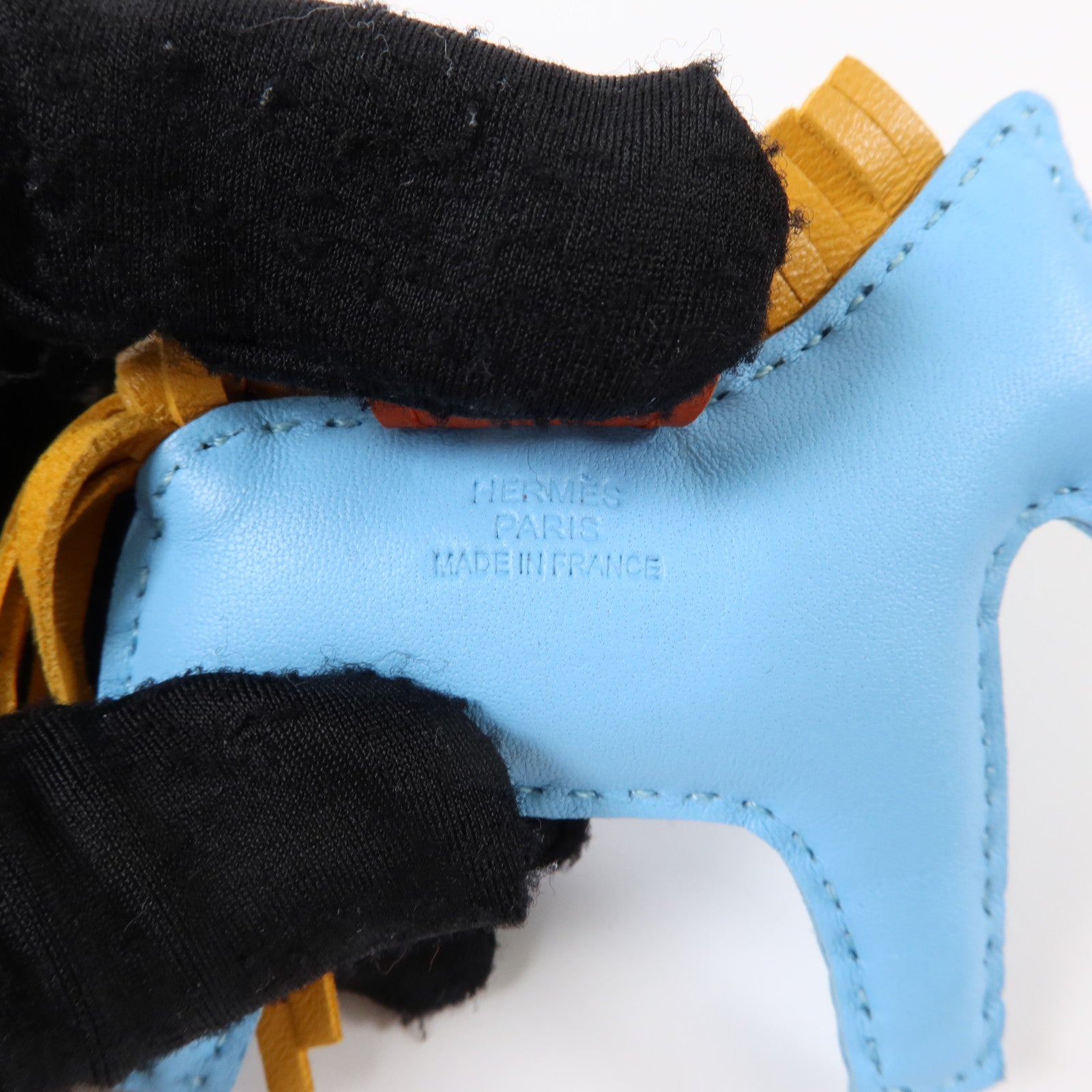 HERMES Milo皮革Rodeo PM掛飾Celeste/Cornaline/Jaune De Naples