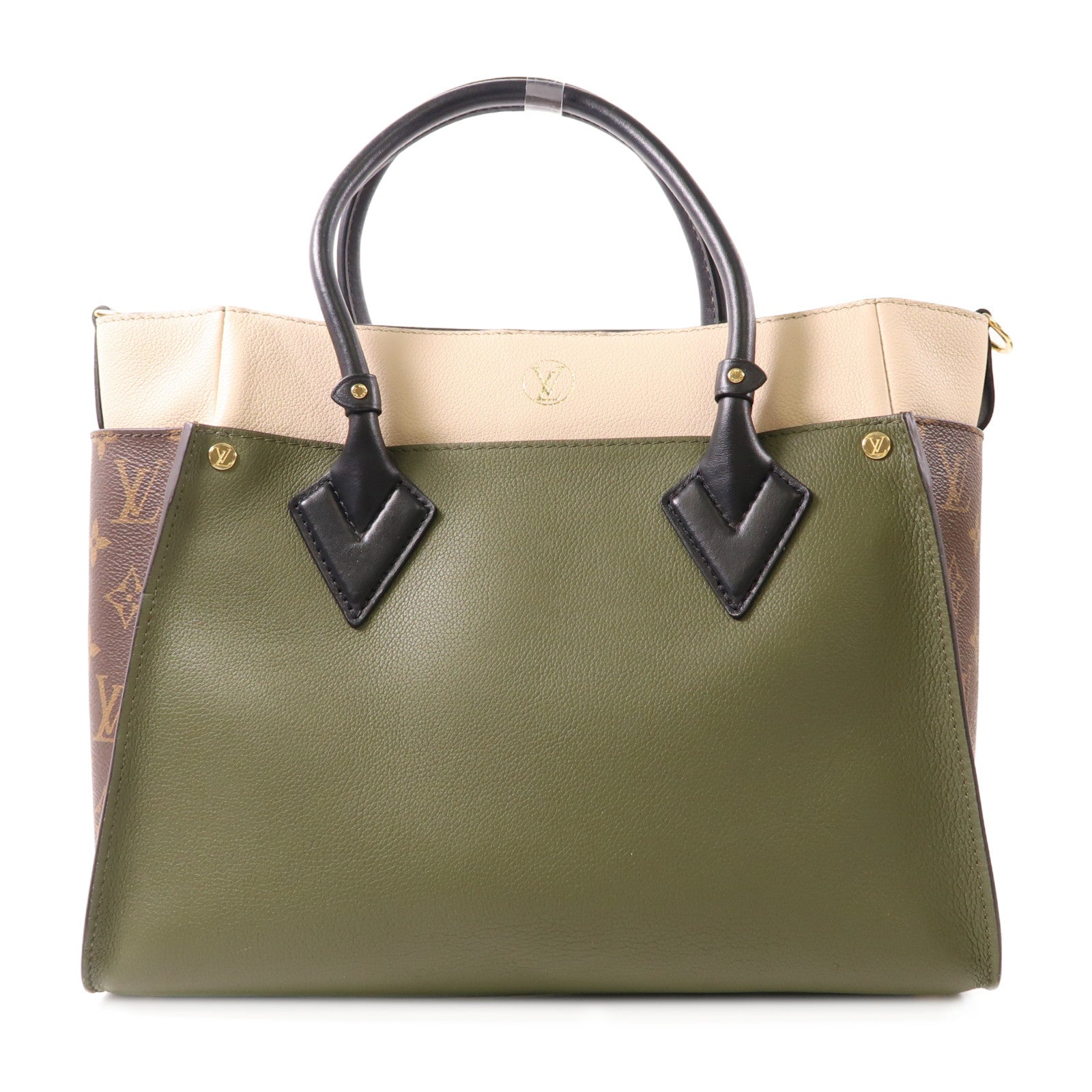 LOUIS VUITTON 牛皮皮革On My Side MM金扣手挽肩背兩用袋
