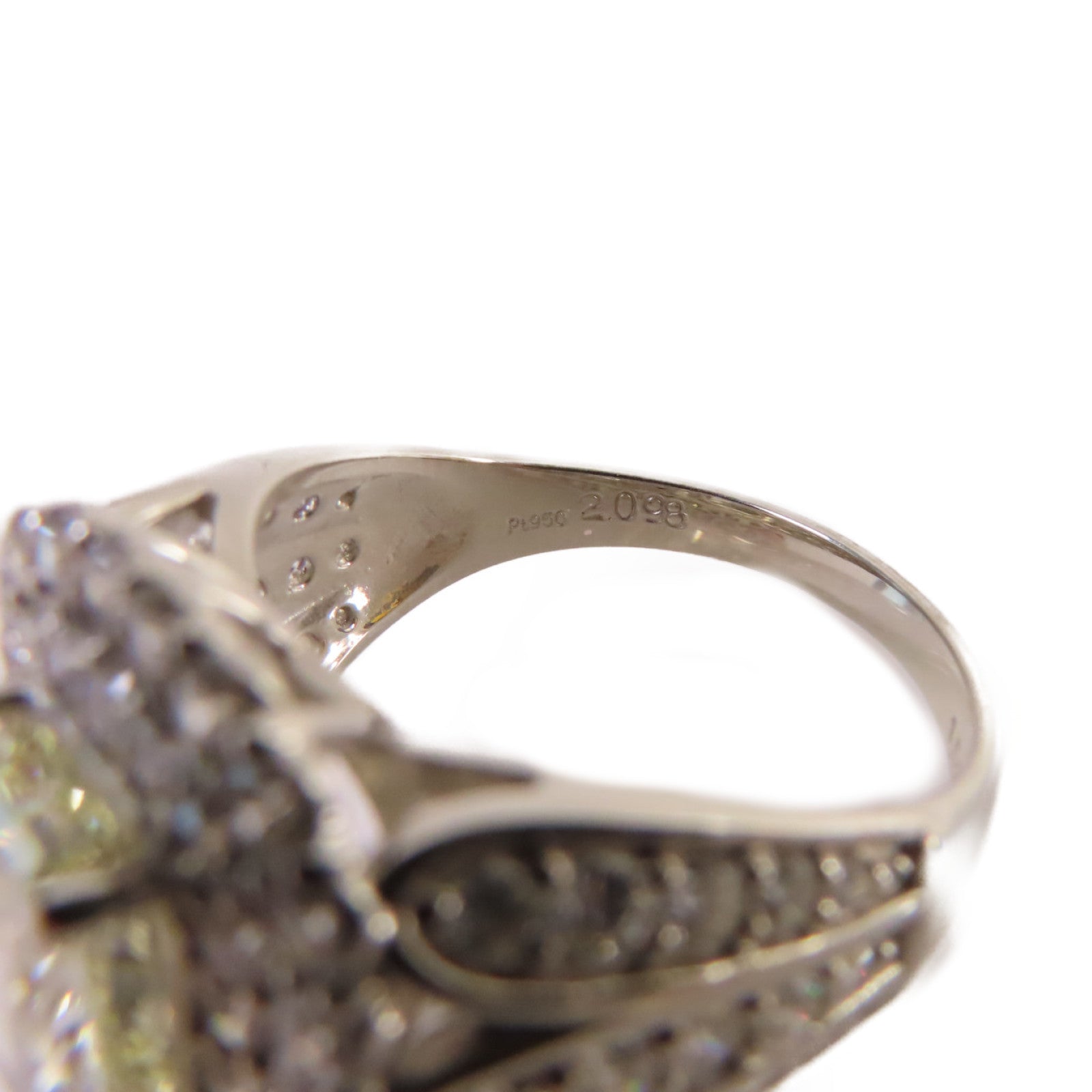 JEWELRY 【激減優惠】PT950鉑金/2.098ct/1.53ct鑽石Diamond Ring戒指US#6