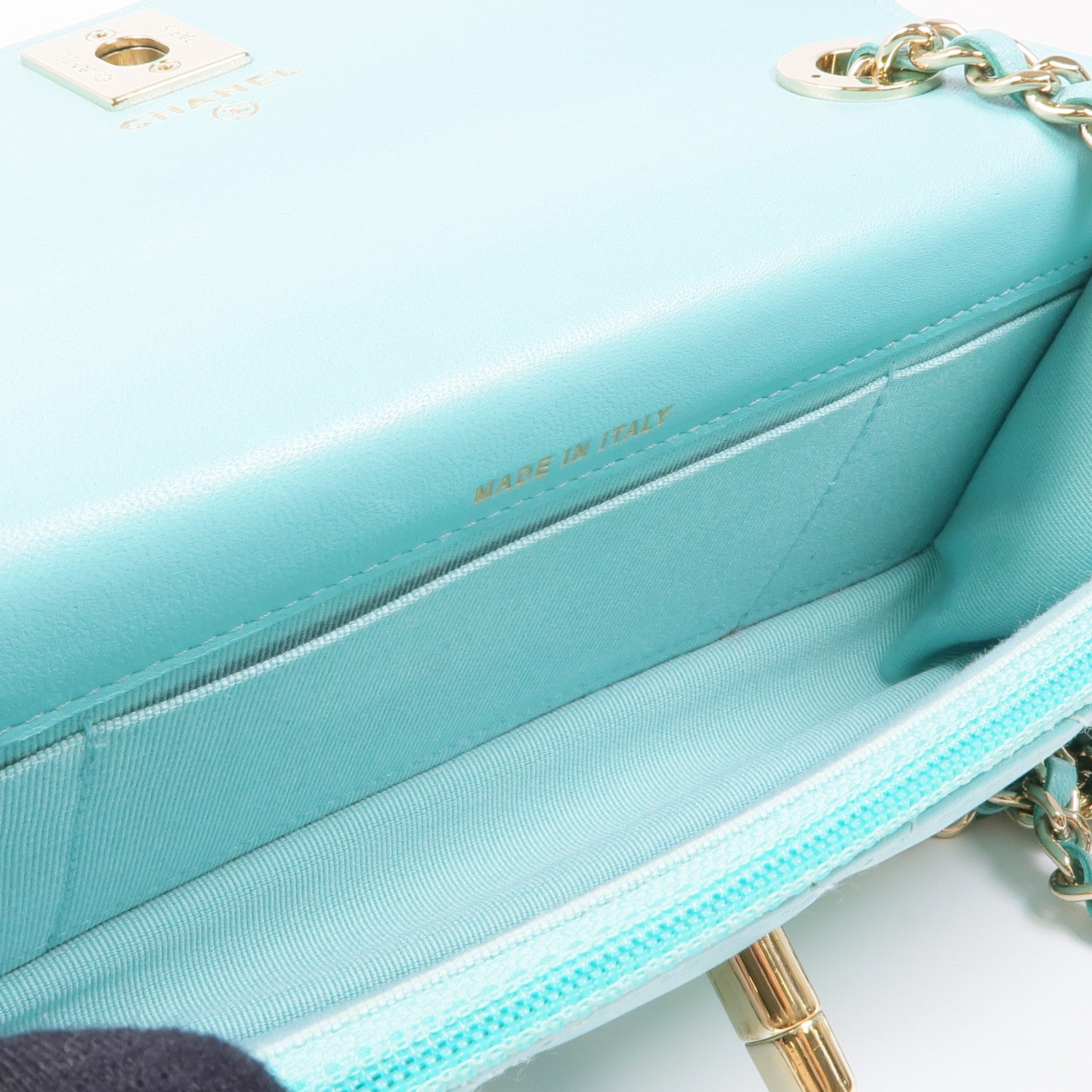 CHANEL 羊皮皮革WOC Wallet On Chain銀扣鏈帶肩背袋