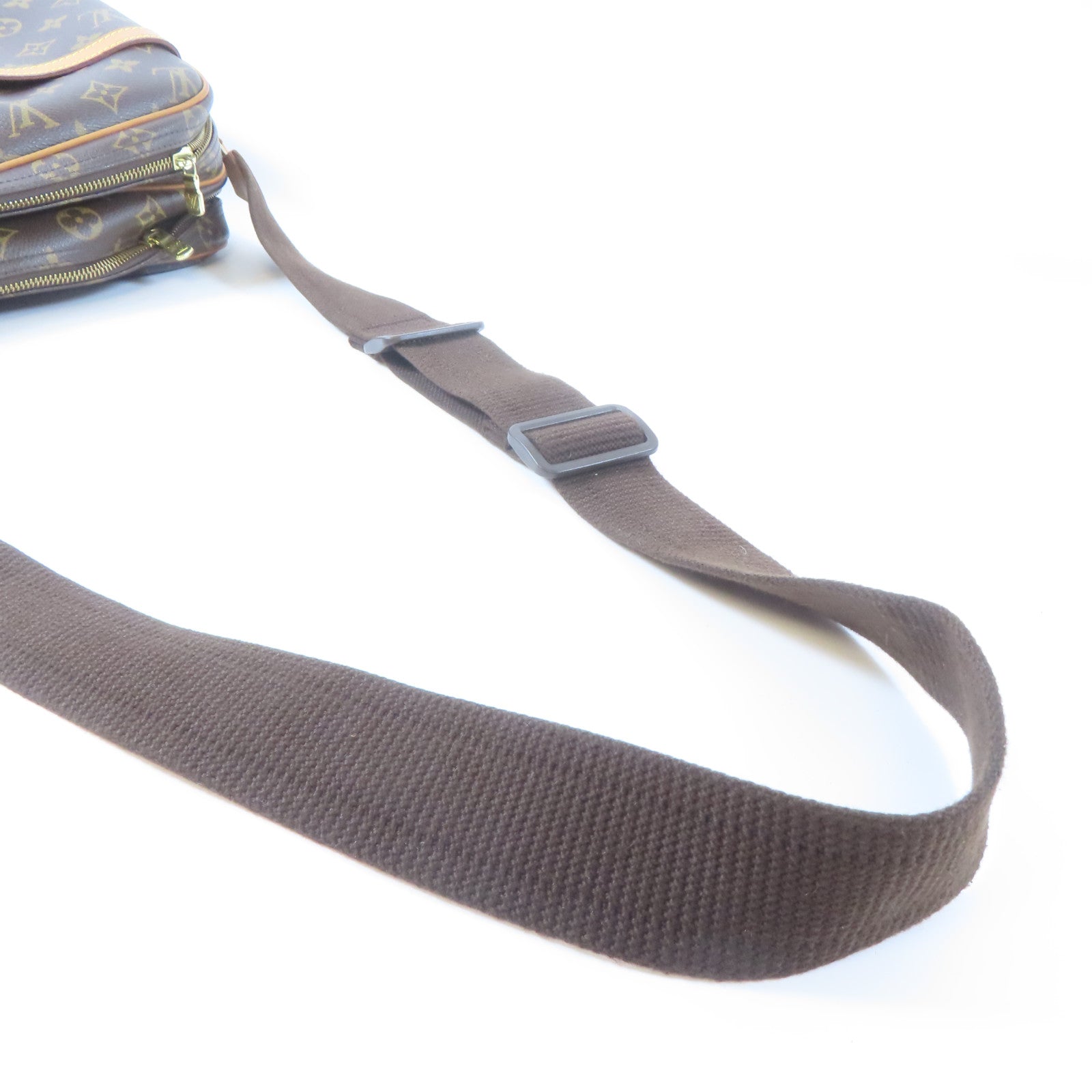 LOUIS VUITTON Monogram Reporter PM金扣肩背袋啡色