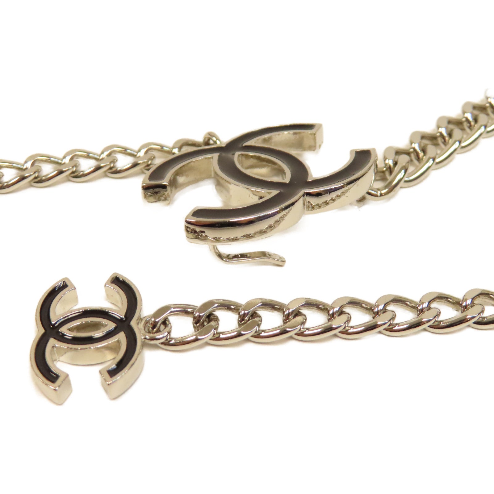 CHANEL 金屬Chain Belt腰帶銀色/黑色