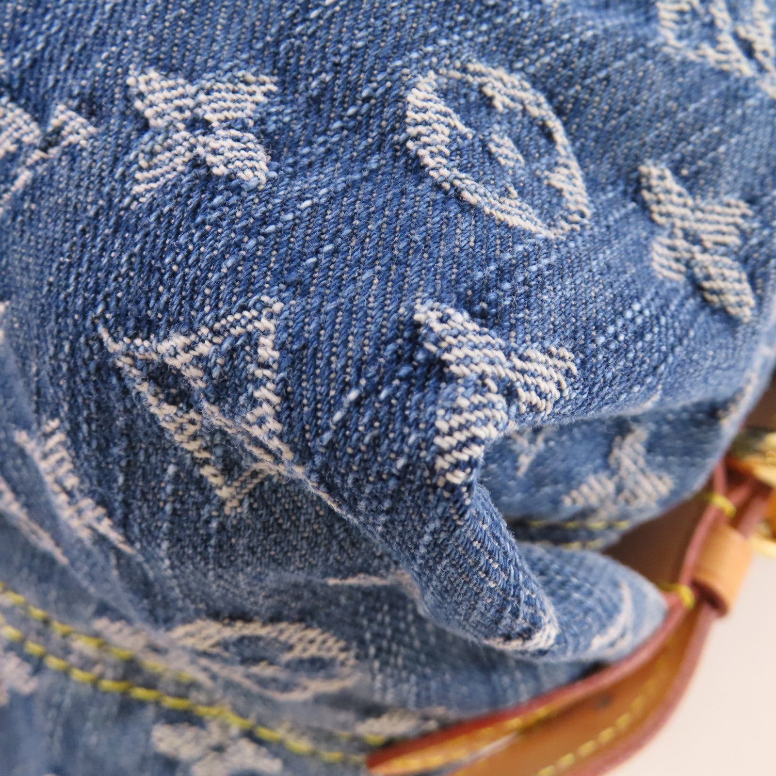 LOUIS VUITTON Monogram Denim Neo Cabby MM 2Way Shoulder Bag金扣手挽肩背兩用袋藍色