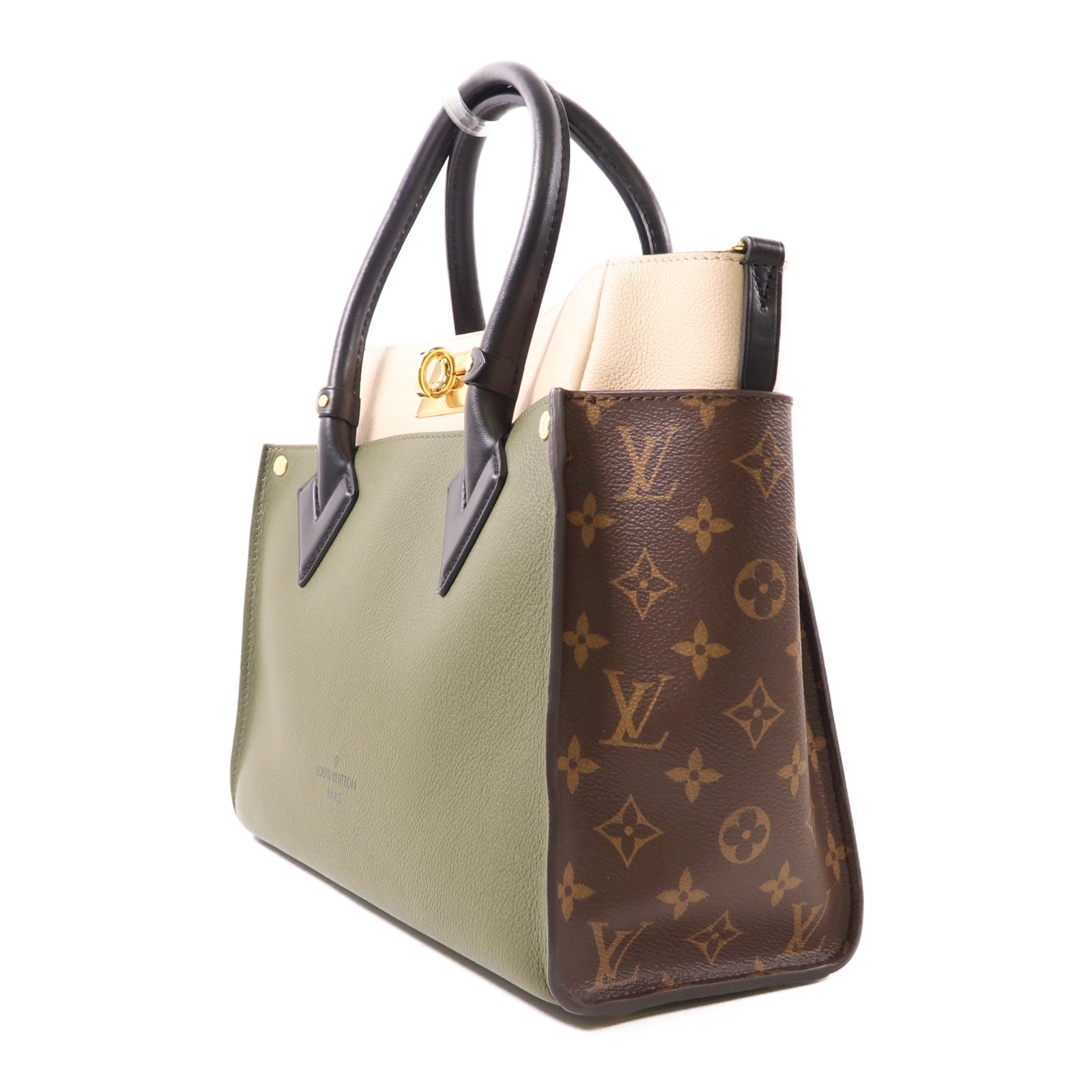 LOUIS VUITTON 牛皮皮革On My Side MM金扣手挽肩背兩用袋