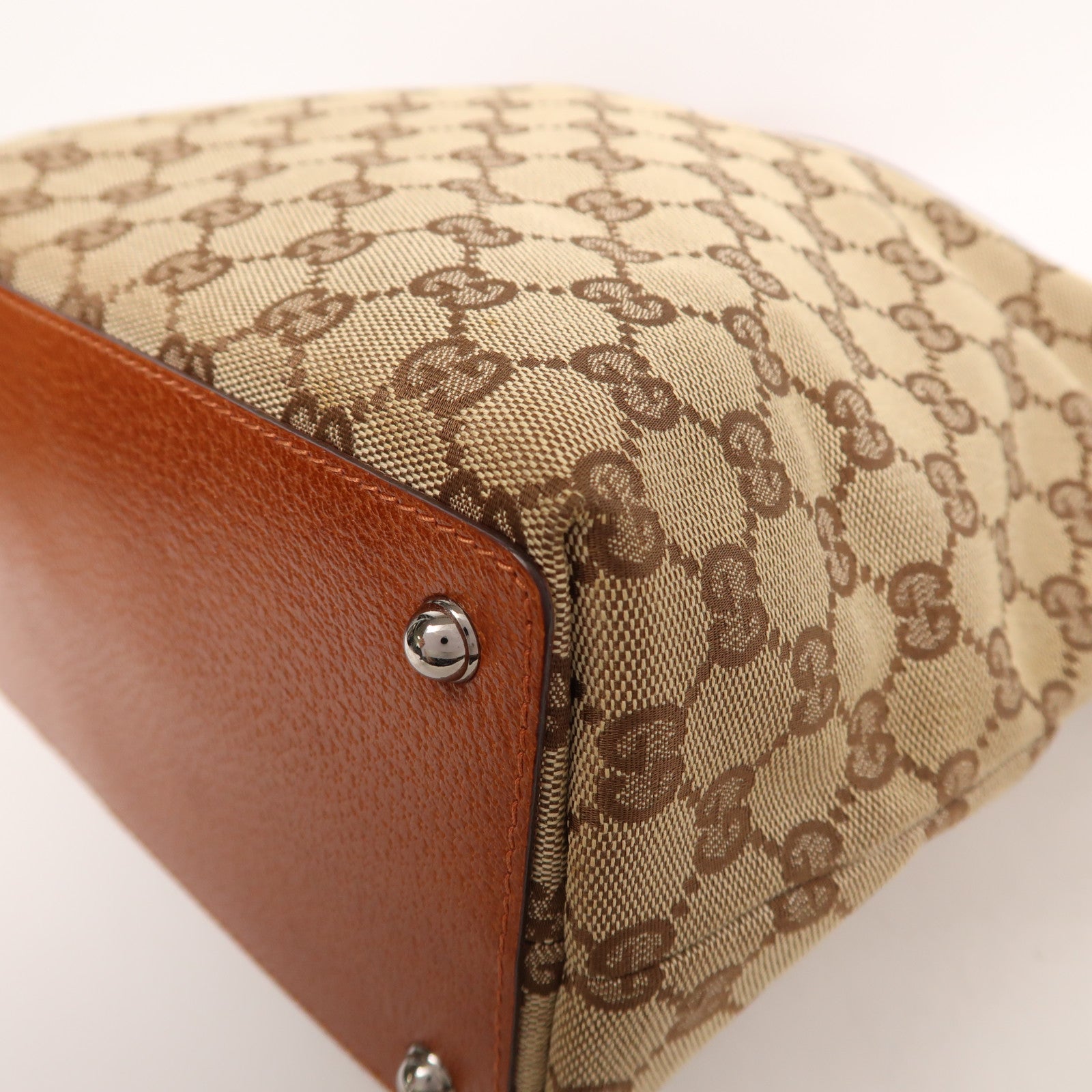 GUCCI 帆布Shoulder Bag銀扣肩背袋