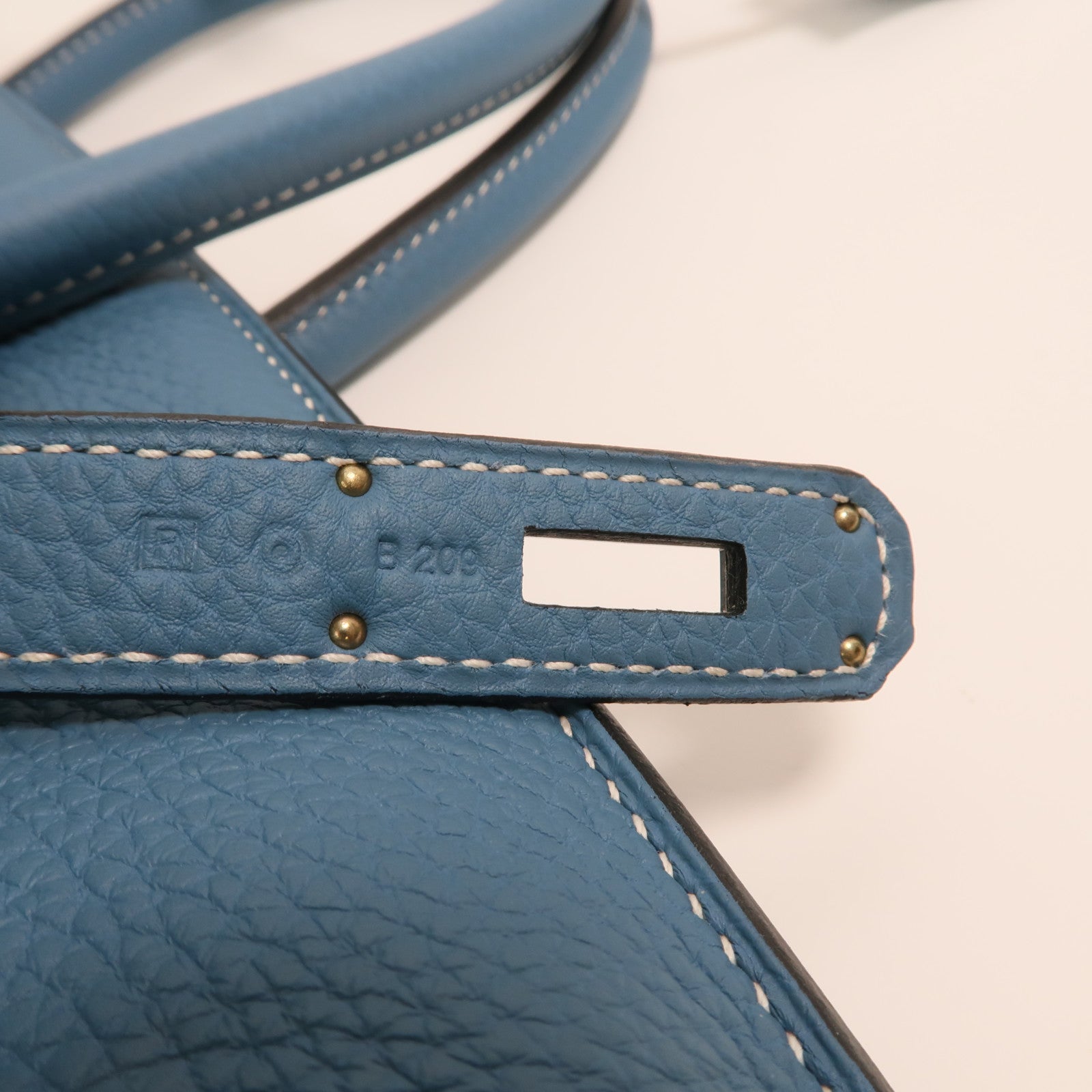 HERMES Togo皮革Birkin 35銀扣手挽袋Bleu Jean