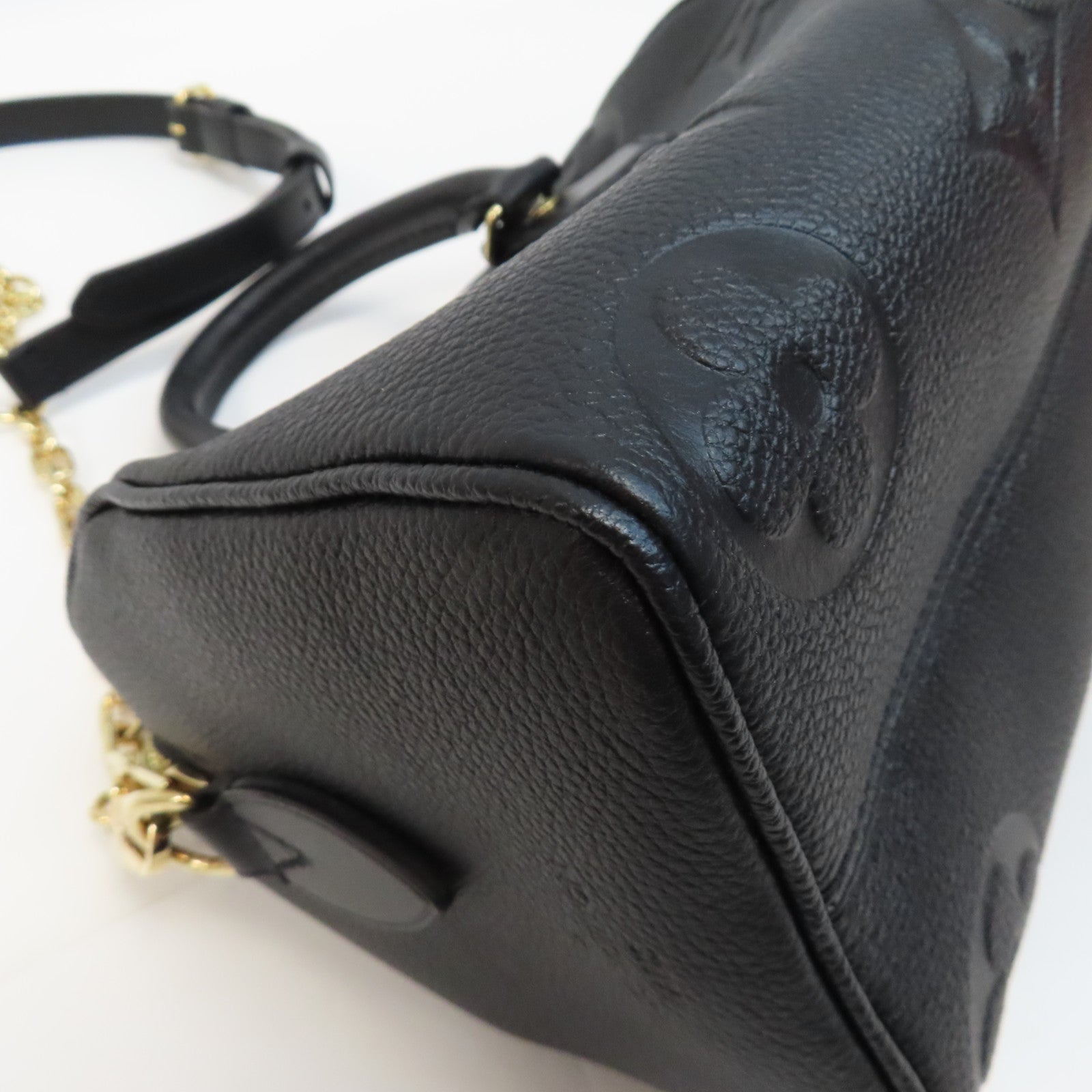 LOUIS VUITTON Monogram Empreinte Speedy Bandouliere 20金釦手挽肩背兩用袋黑色