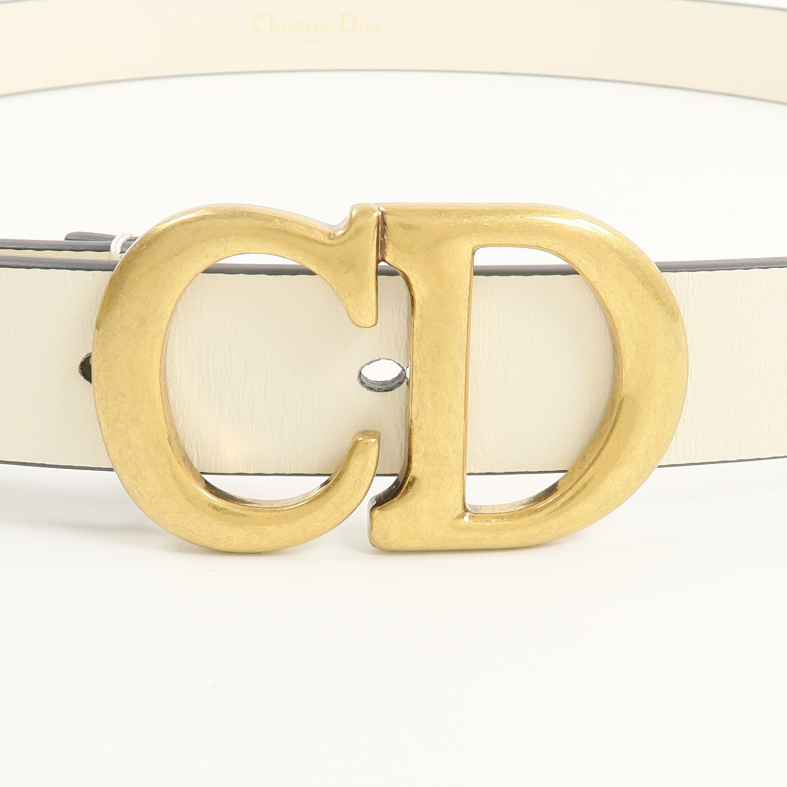 Dior 牛皮皮革/金屬Saddle Belt 75cm皮帶