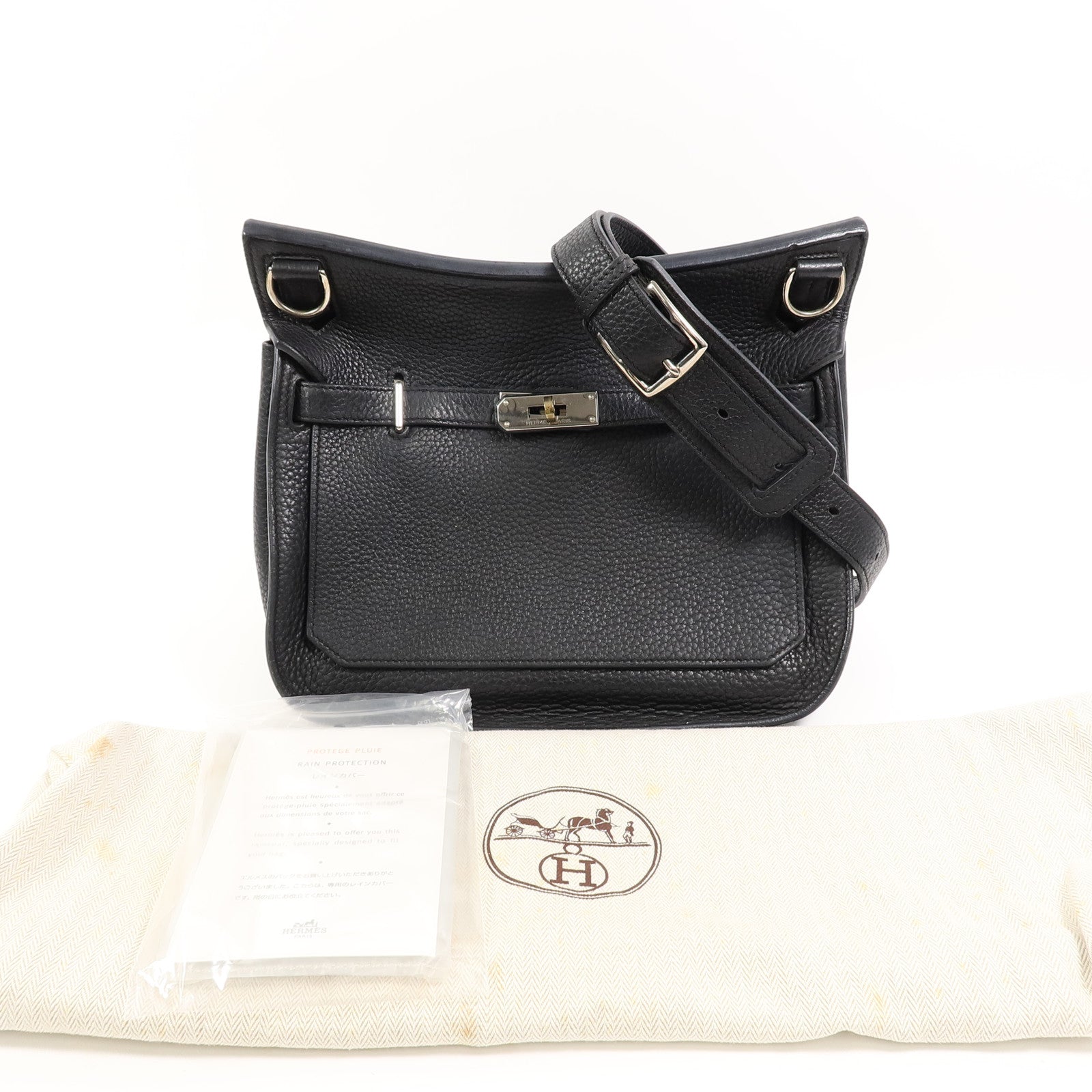 HERMES Togo皮革Jypsiere 28肩背袋Noir