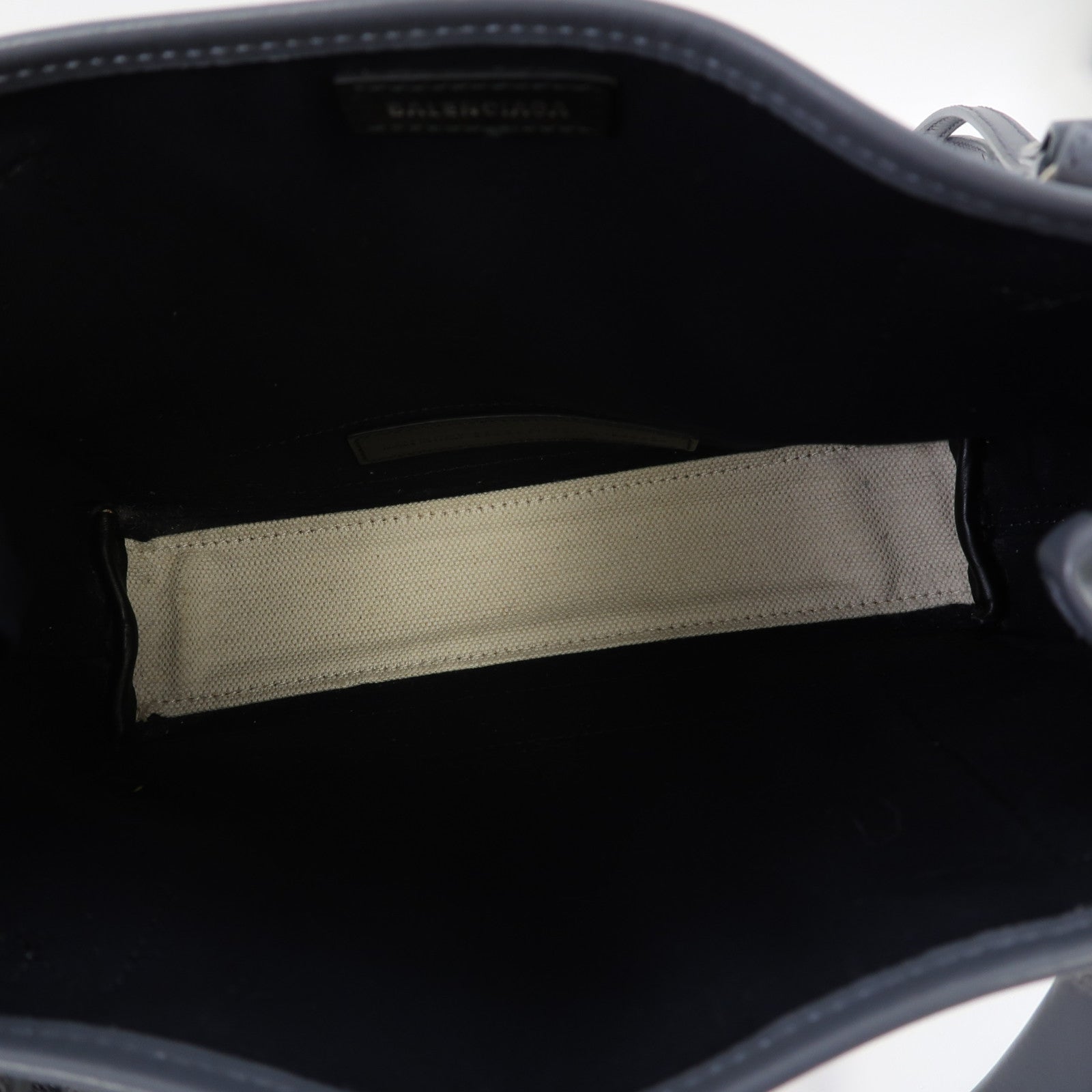BALENCIAGA 帆布Cabas Tote Bag XS銀扣手挽肩背兩用袋灰色/白色