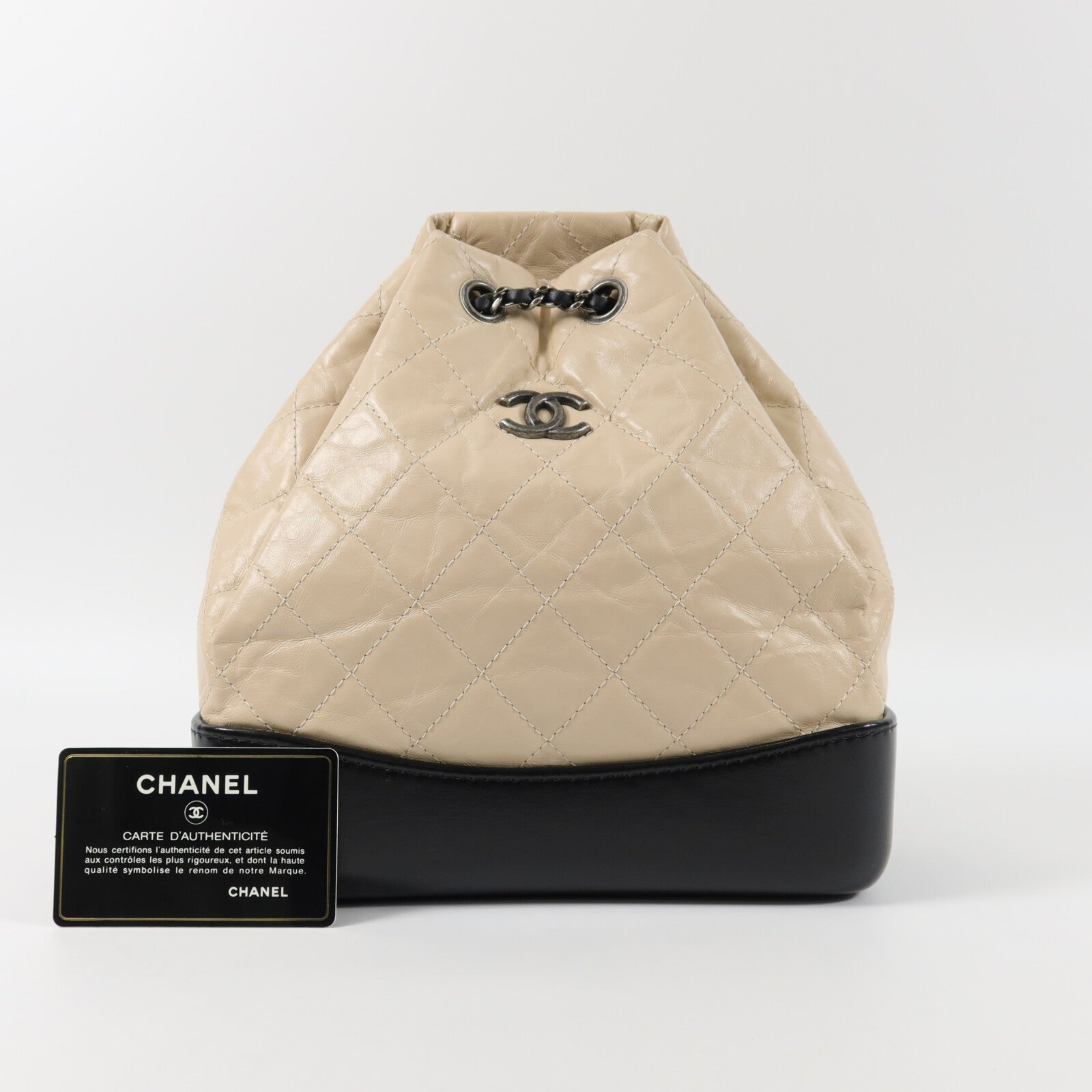 CHANEL 牛皮皮革Gabrielle BackPack鏈帶背包