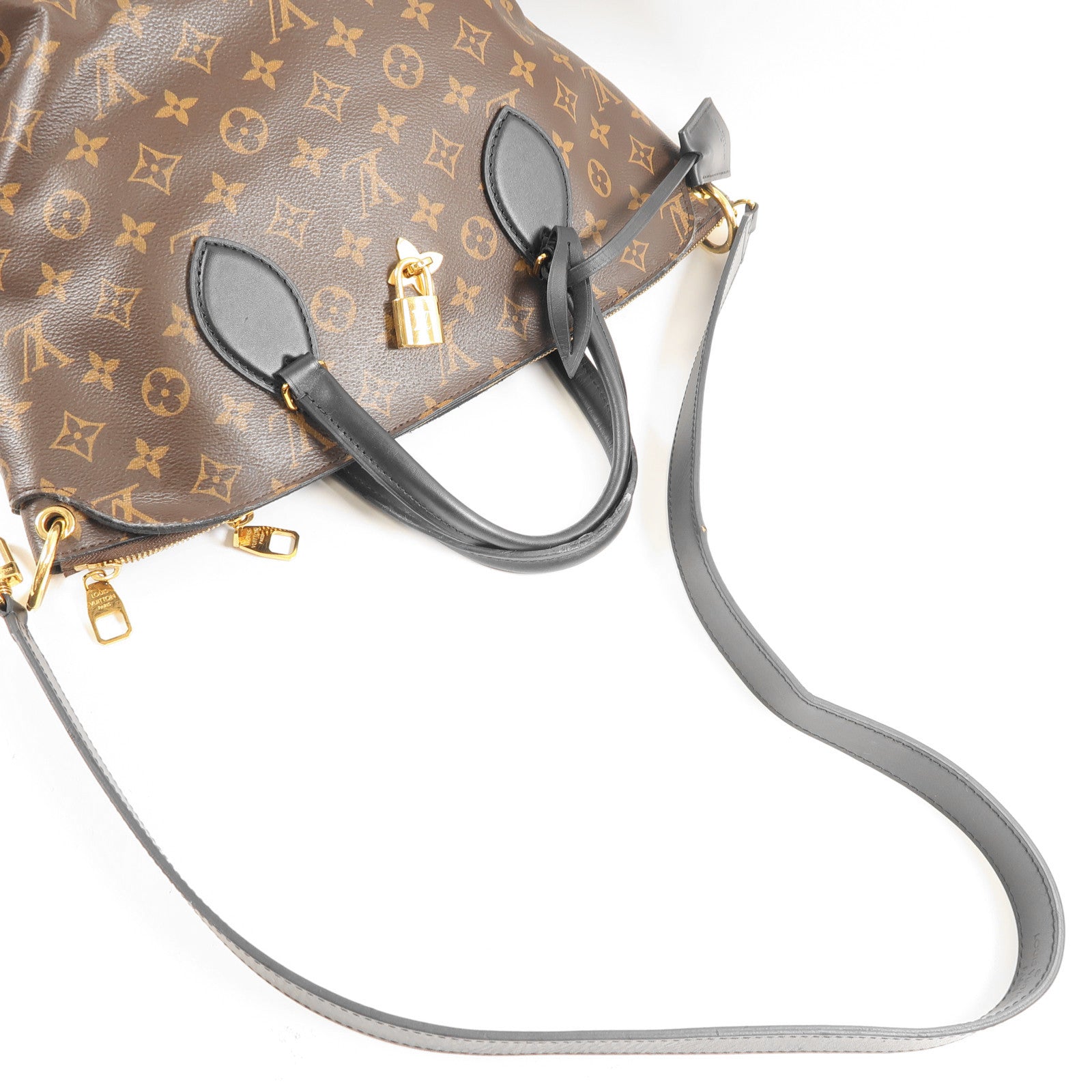LOUIS VUITTON 【激減優惠】Monogram Flower Zip Tote金扣手挽肩背兩用袋