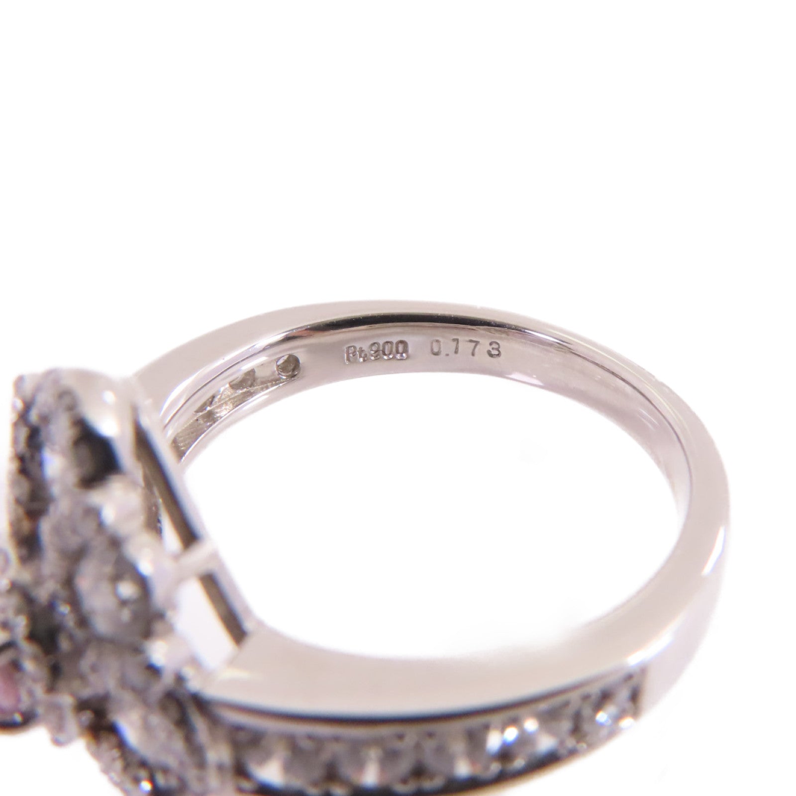 JEWELRY PT900鉑金/0.173ct粉紅鑽石/0.130ct鑽石Diamond Ring戒指US#6.5