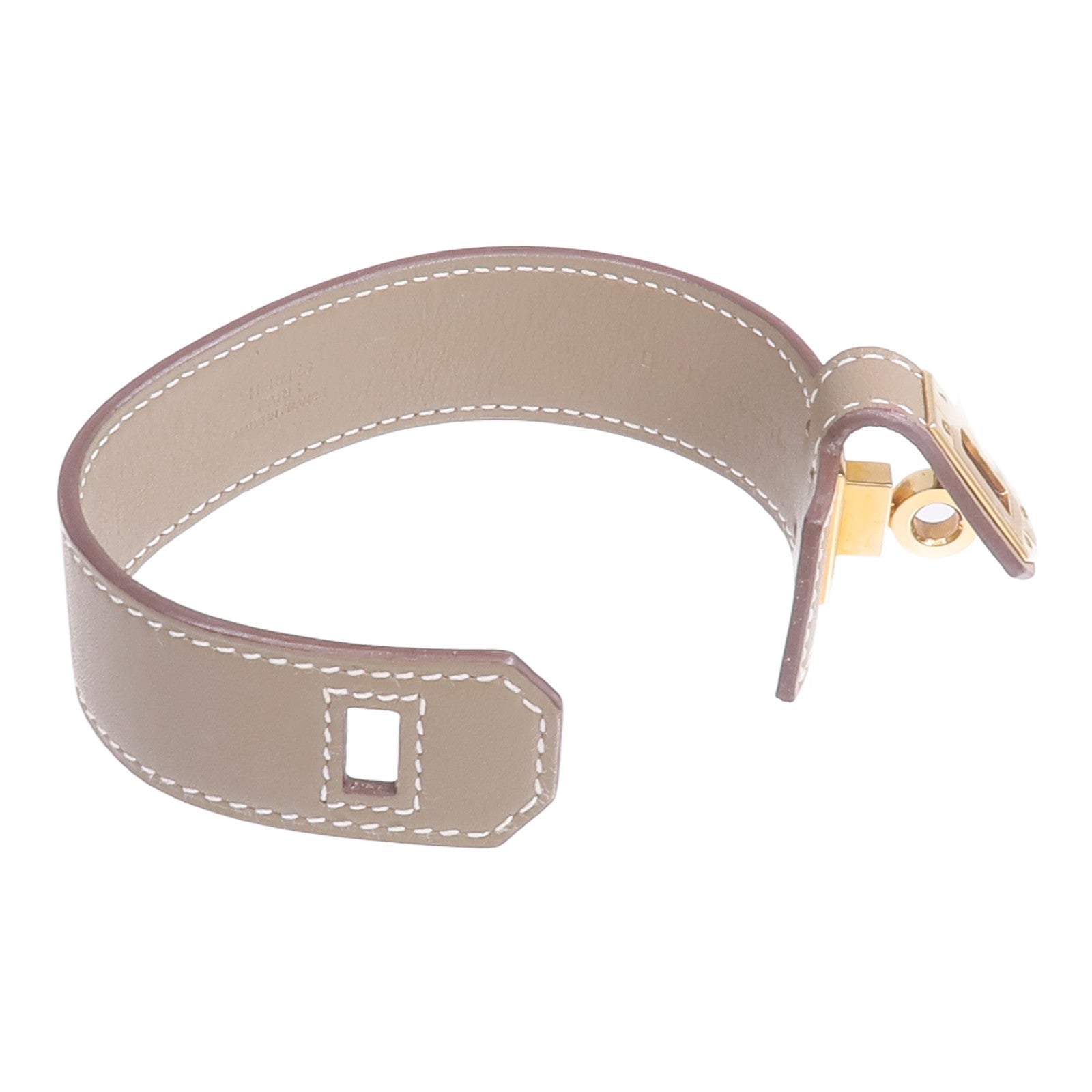 HERMES Swift皮革Kelly Twist金扣手帶Etoupe