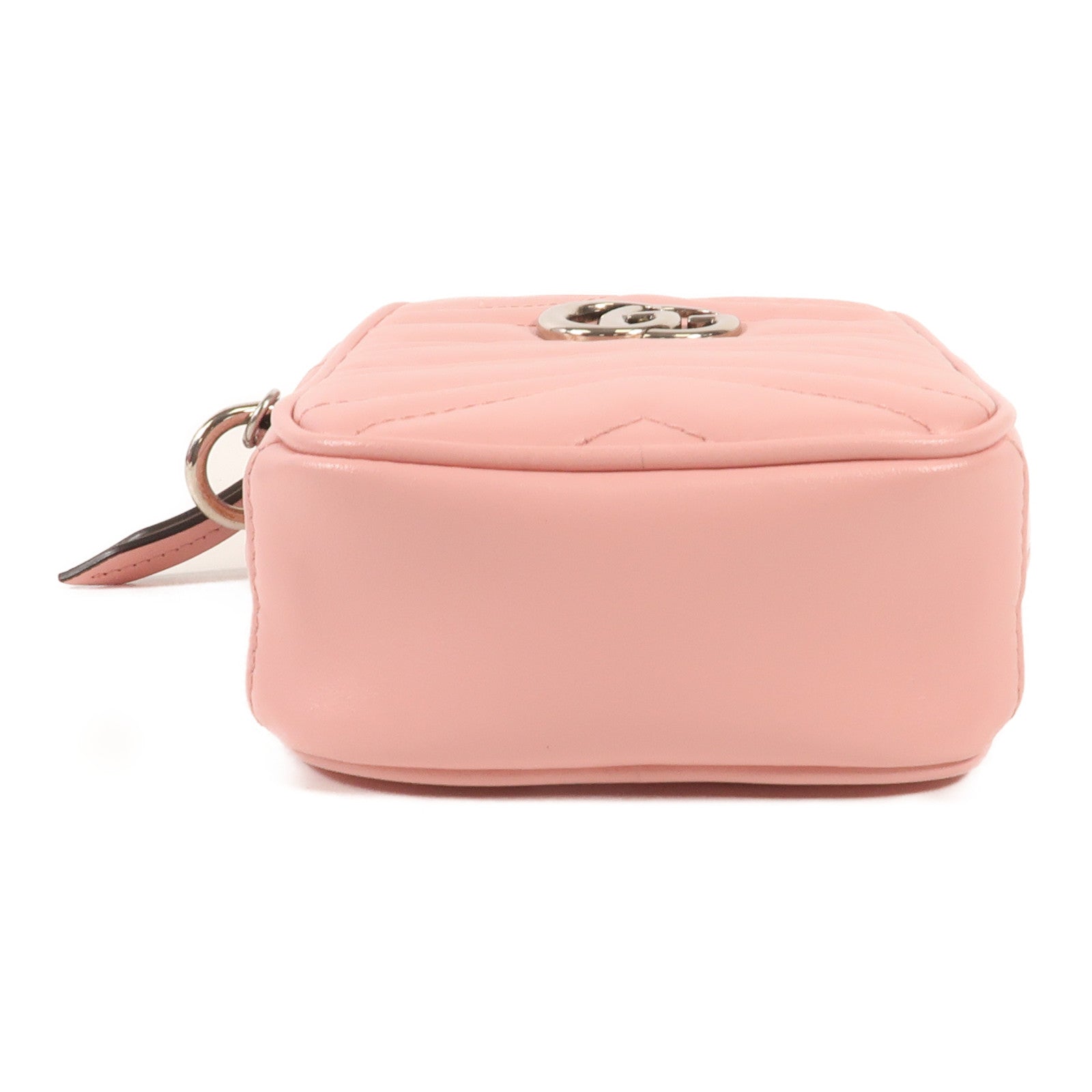 GUCCI 牛皮皮革GG Marmont銀扣鏈帶肩背袋