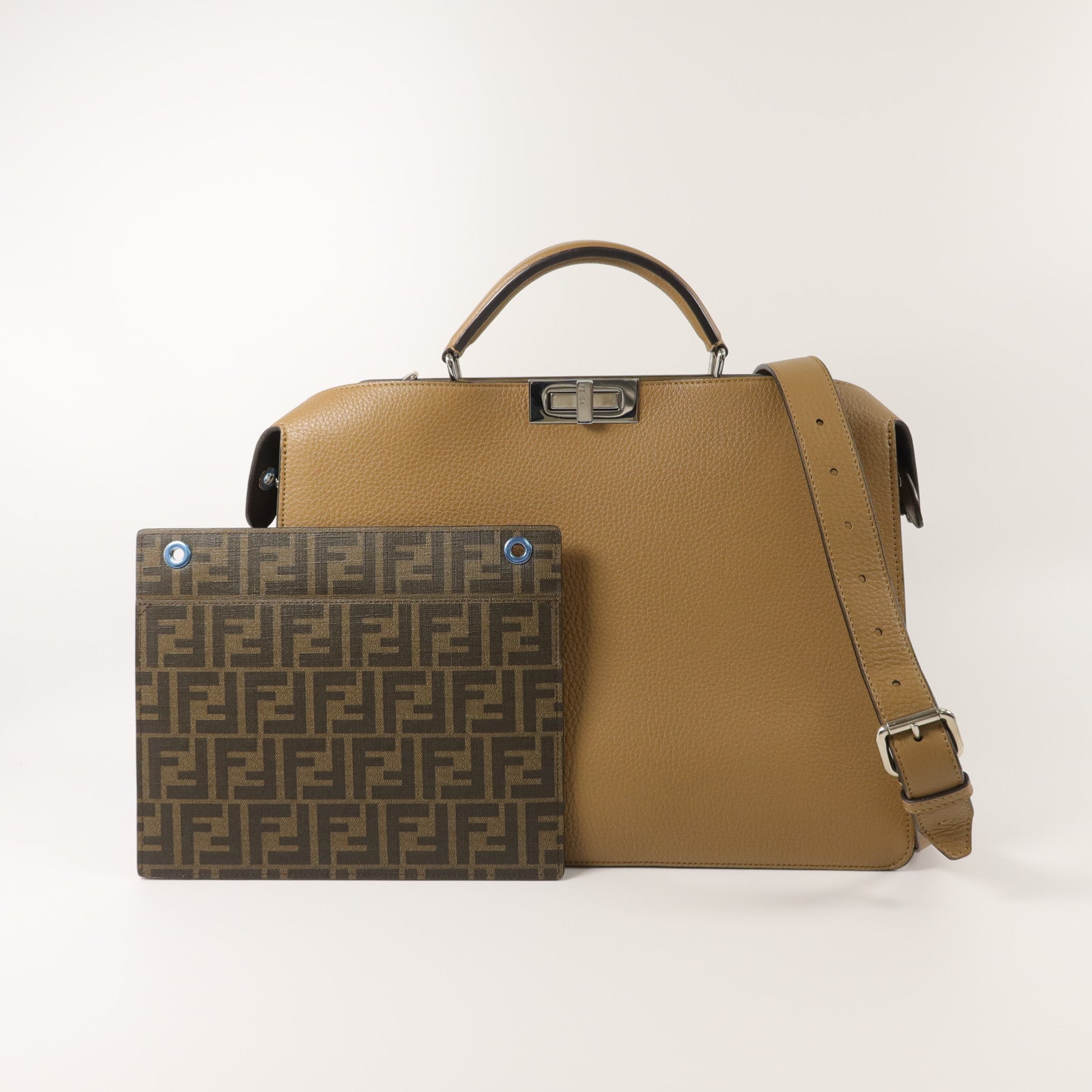 FENDI 牛皮皮革Peekaboo ISeeU Medium手挽肩背兩用袋
