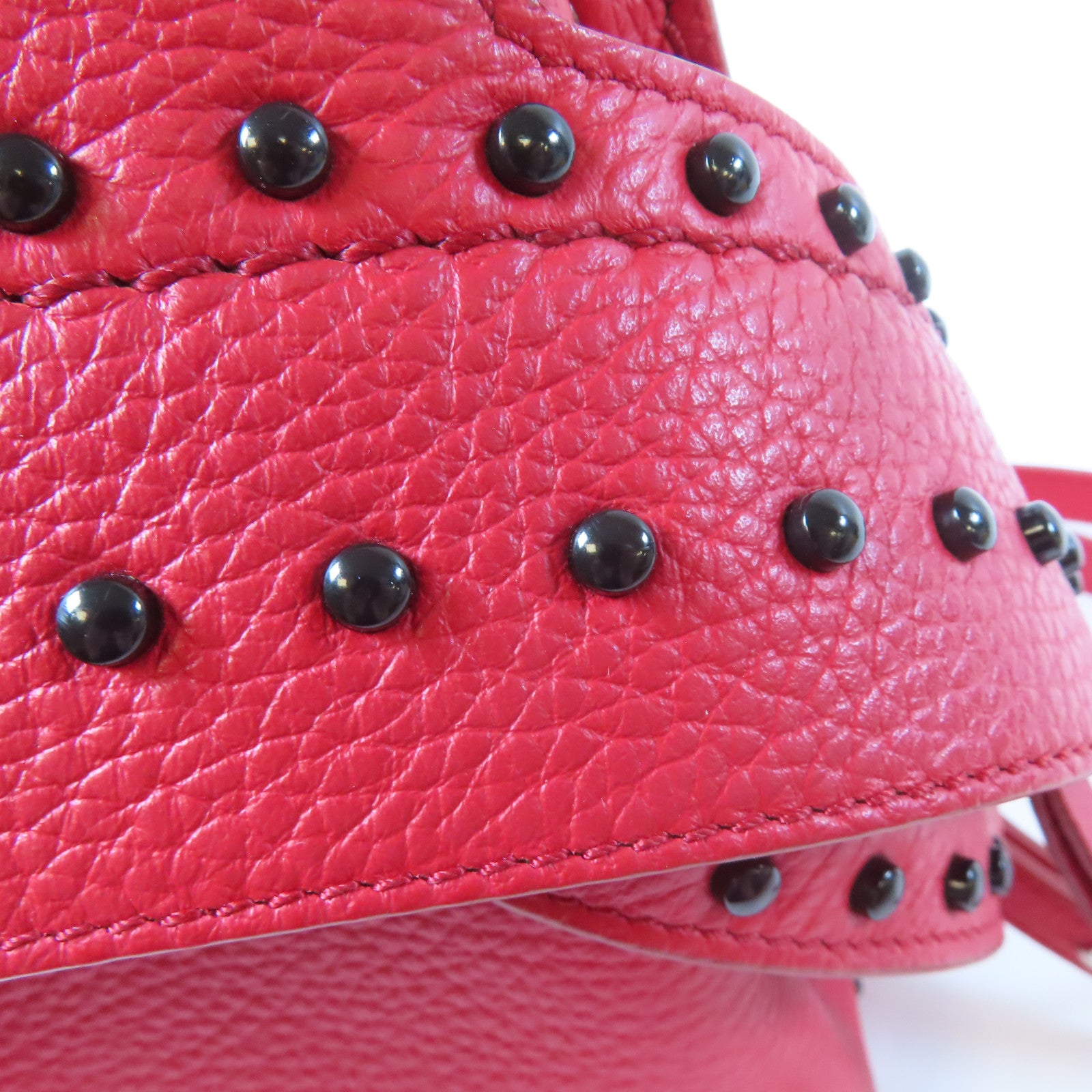 TOD’S 【激減優惠】牛皮皮革Backpack銀扣背包紅色
