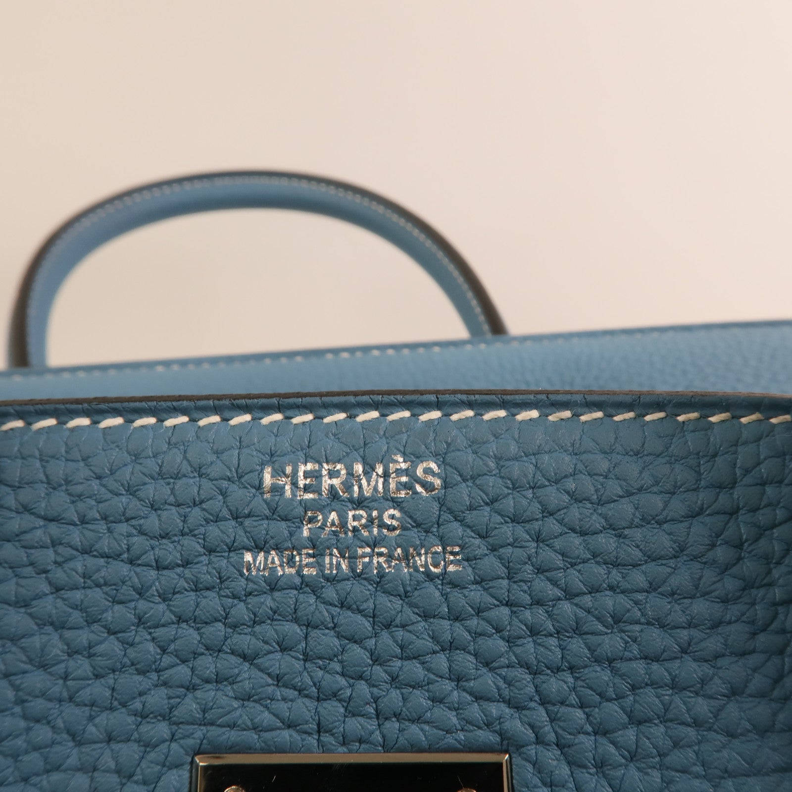 HERMES Togo皮革Birkin 35銀扣手挽袋Bleu Jean