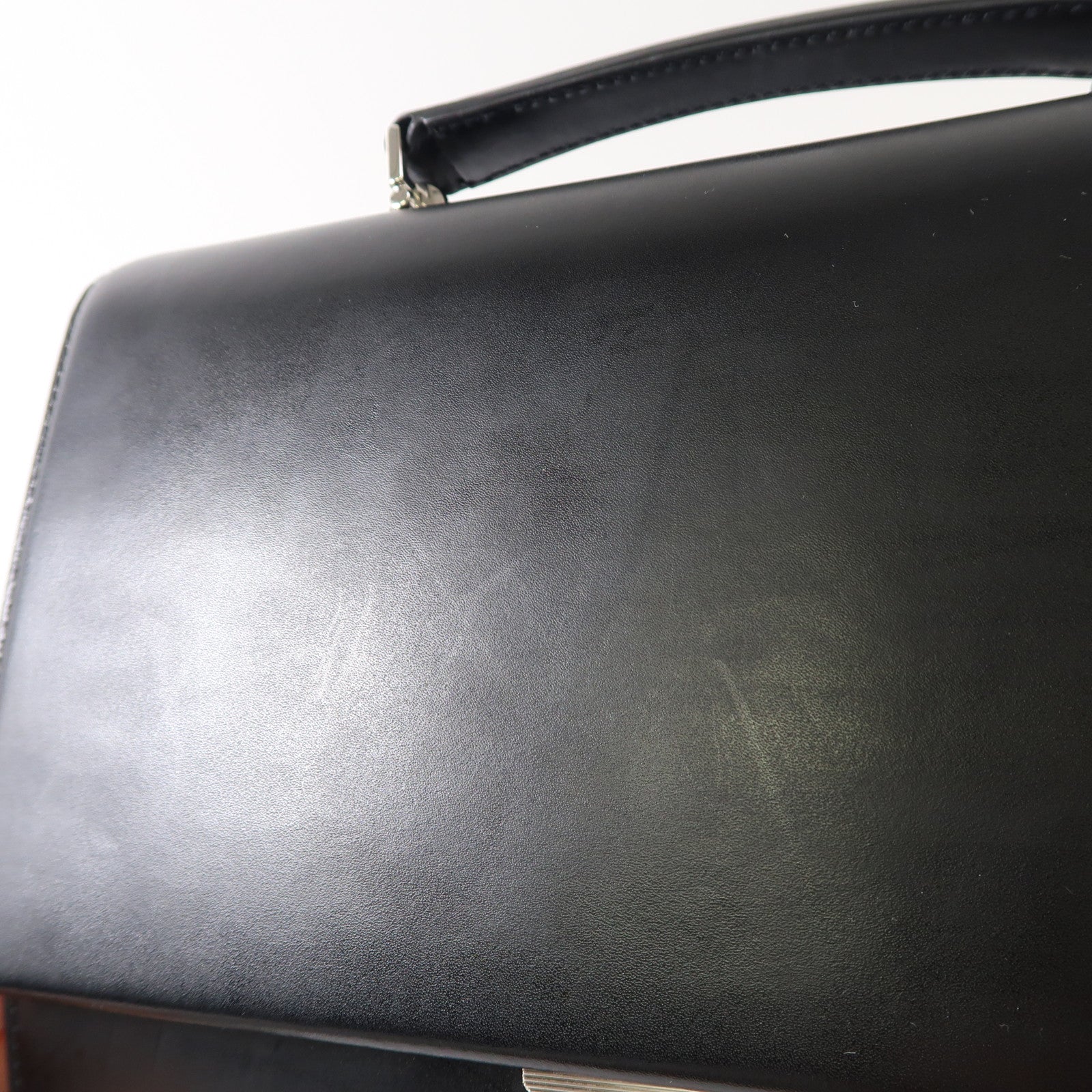 SAINT LAURENT Babylon皮革Business Bag銀扣手挽肩背兩用袋黑色